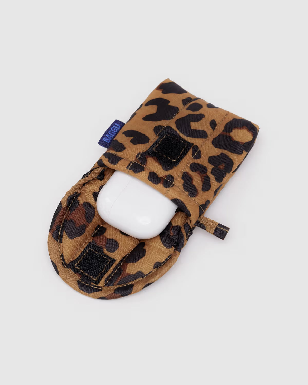 Puffy Earbuds Case, Leopard