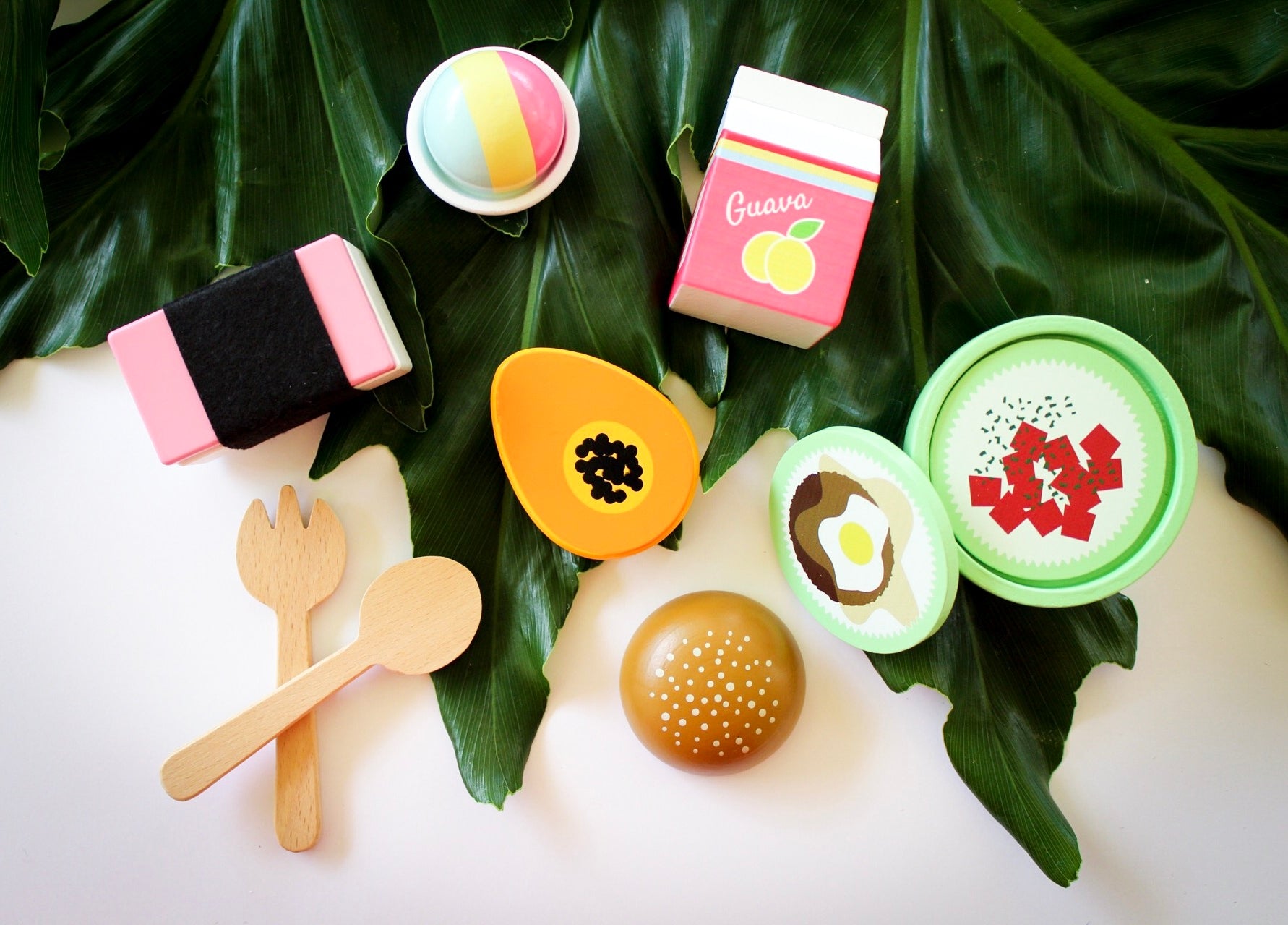 Original Keiki Kaukau Wooden Food Set