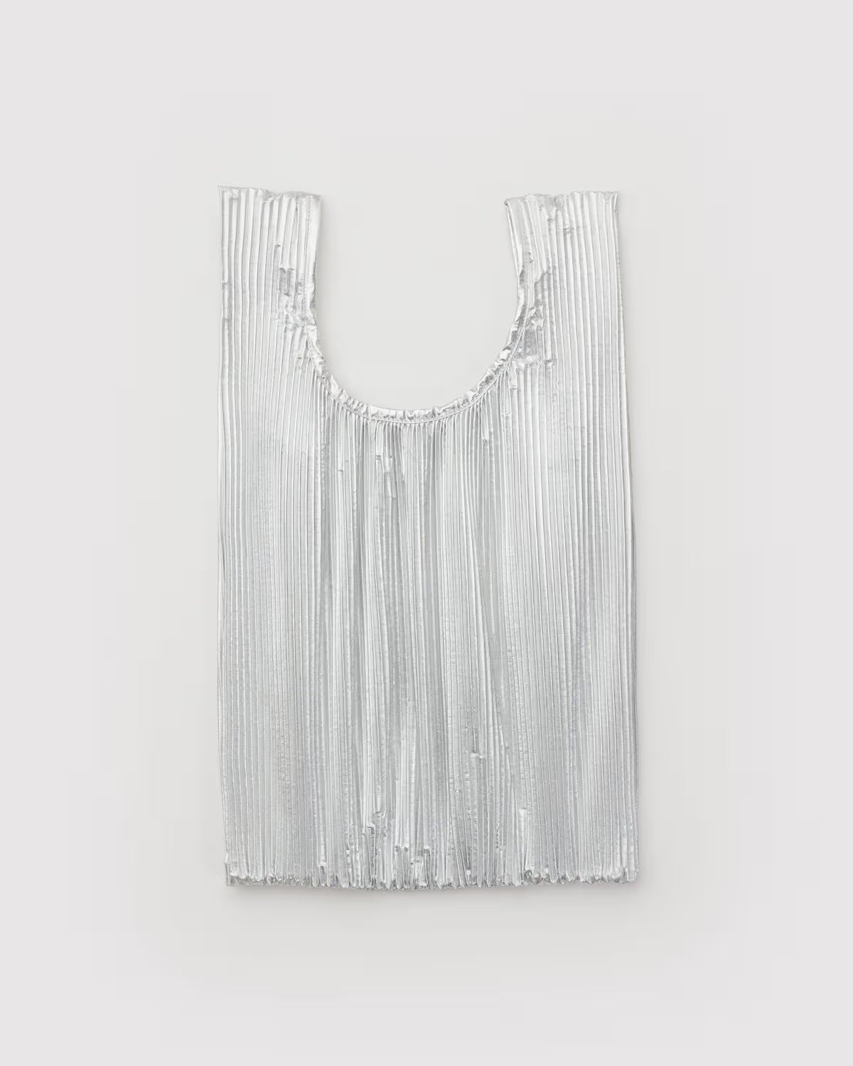 Pleated Baggu, Chrome Metallic