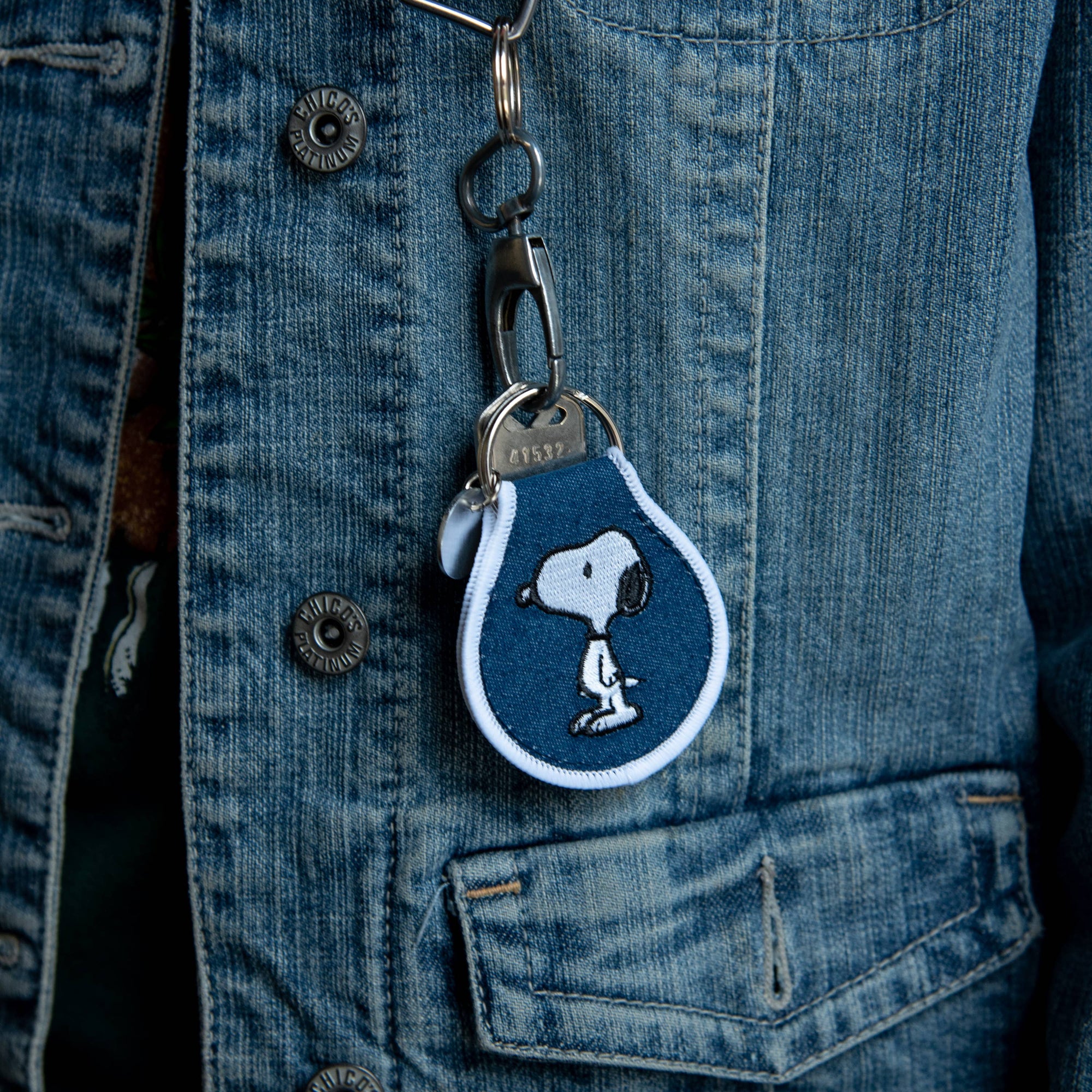 Snoopy Classic Patch Keychain