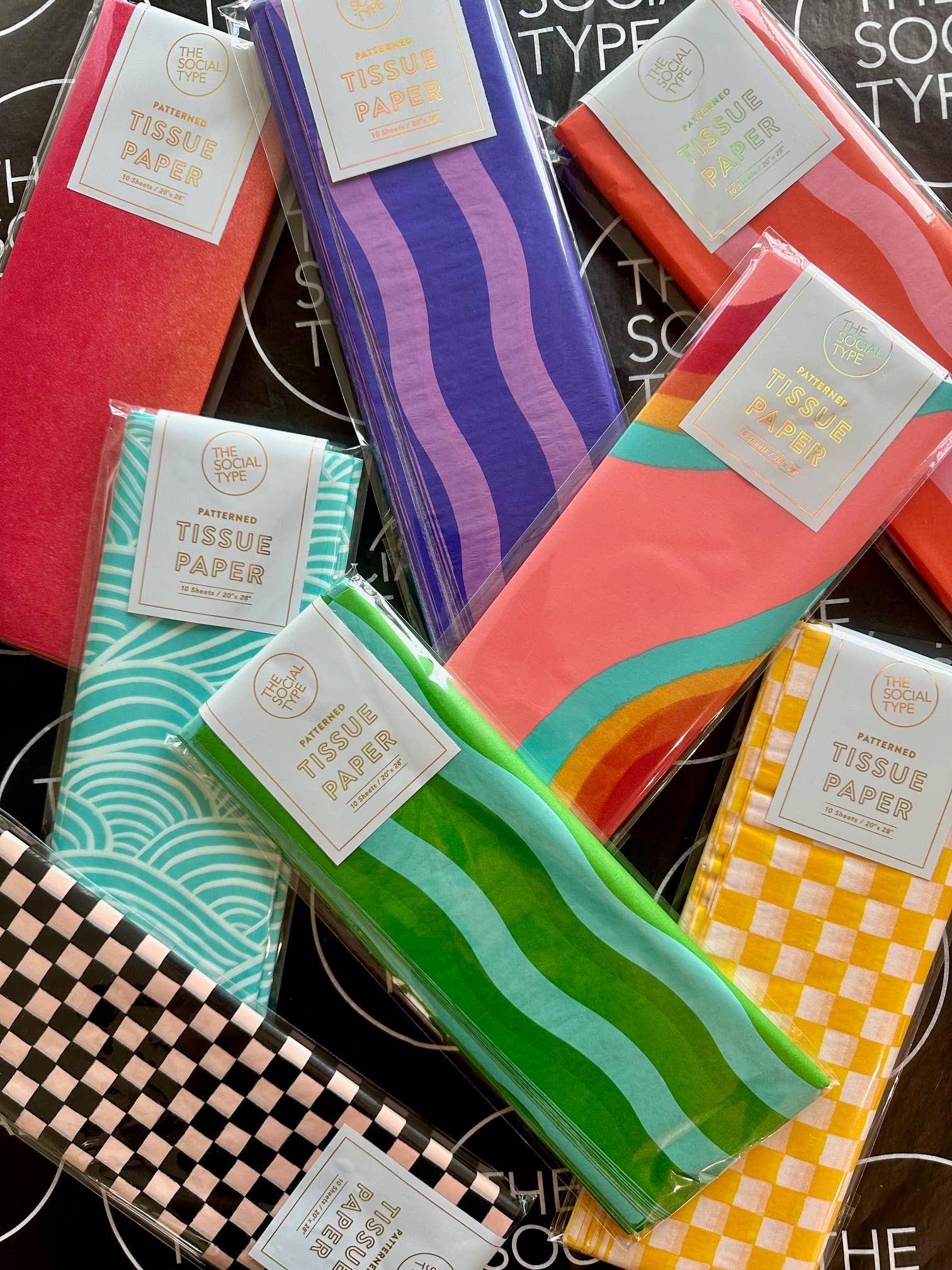 Fussy Stripe Tissue Paper, Grape Jelly