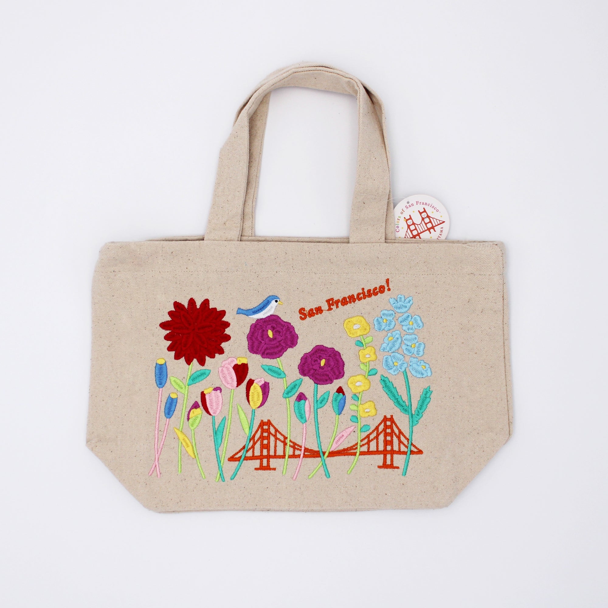 SF Flowers Embroidered Lunch Bag