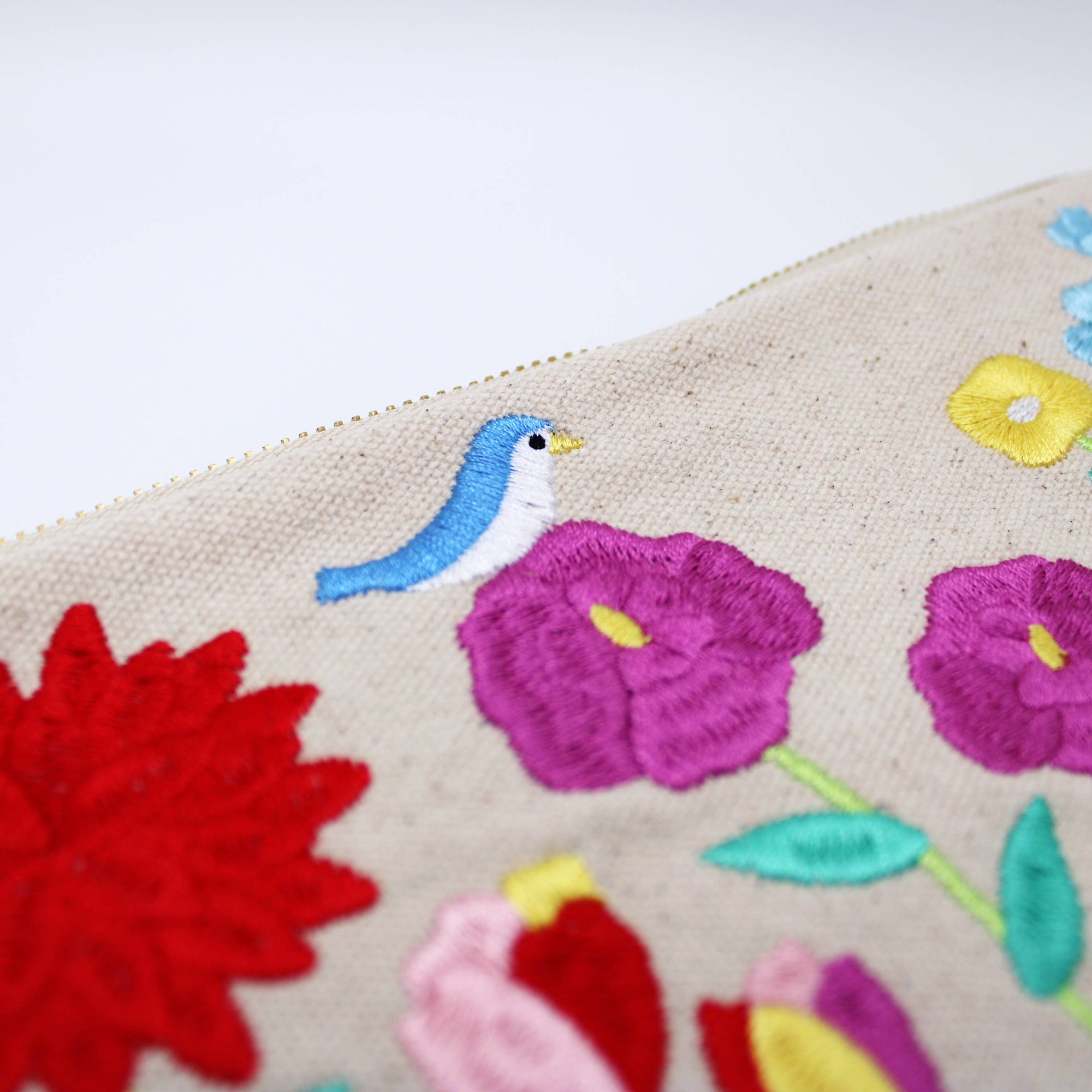 SF Flowers Embroidered Pouch