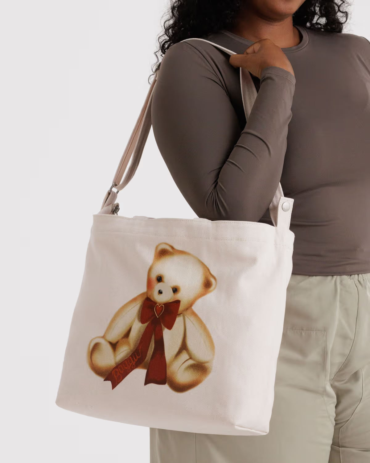 Horizontal Zip Duck Bag, Teddy Bear