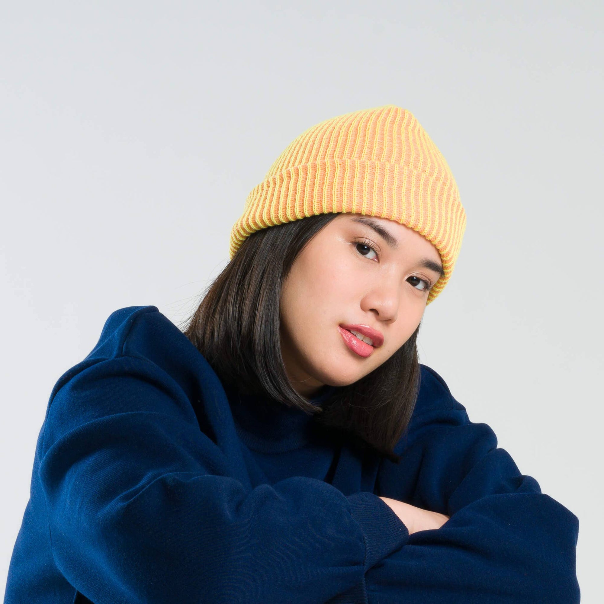 Simple Rib Knit Beanie, Kelly Stone Blue