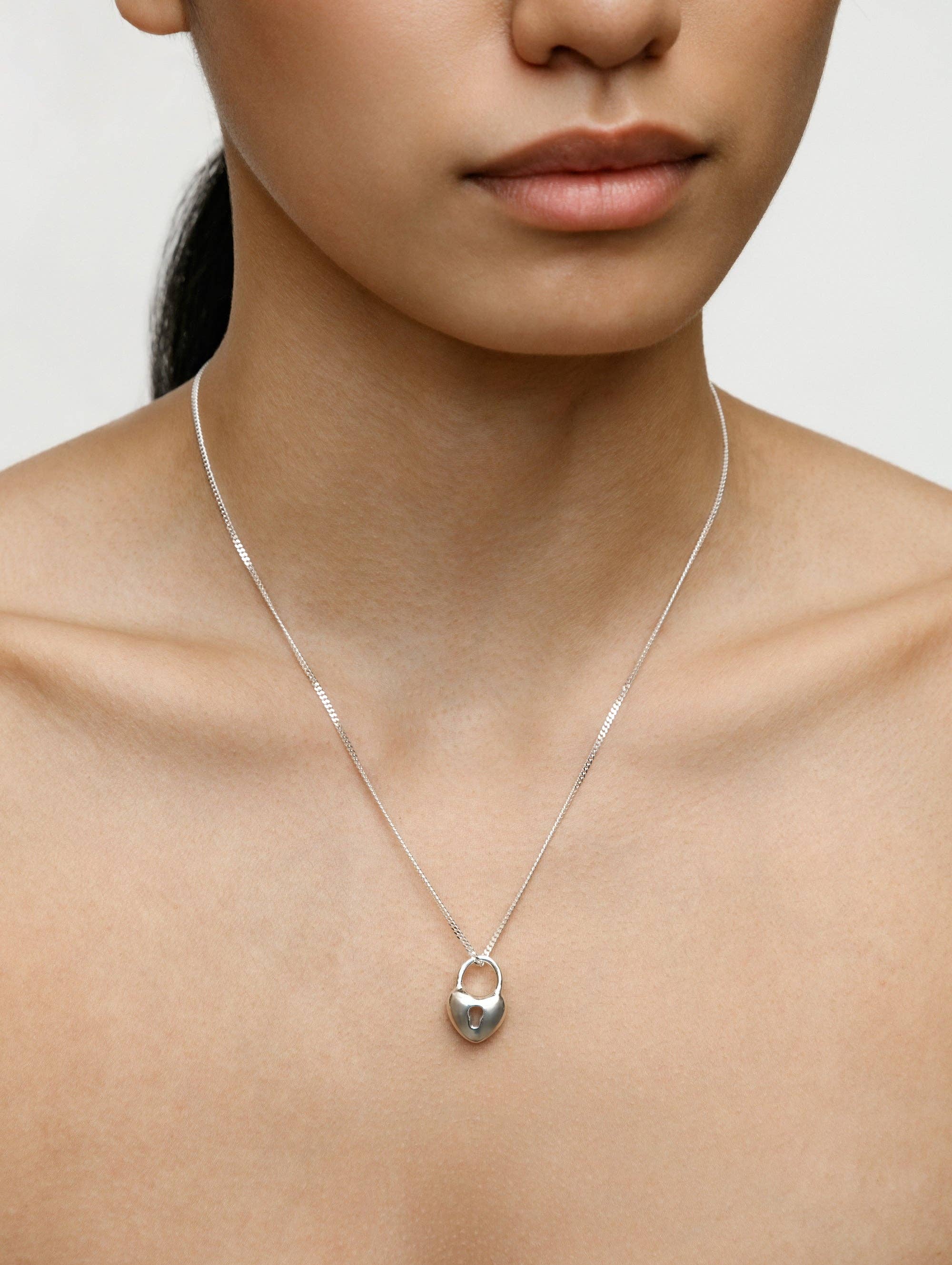 Heart Locket Necklace, Sterling Silver
