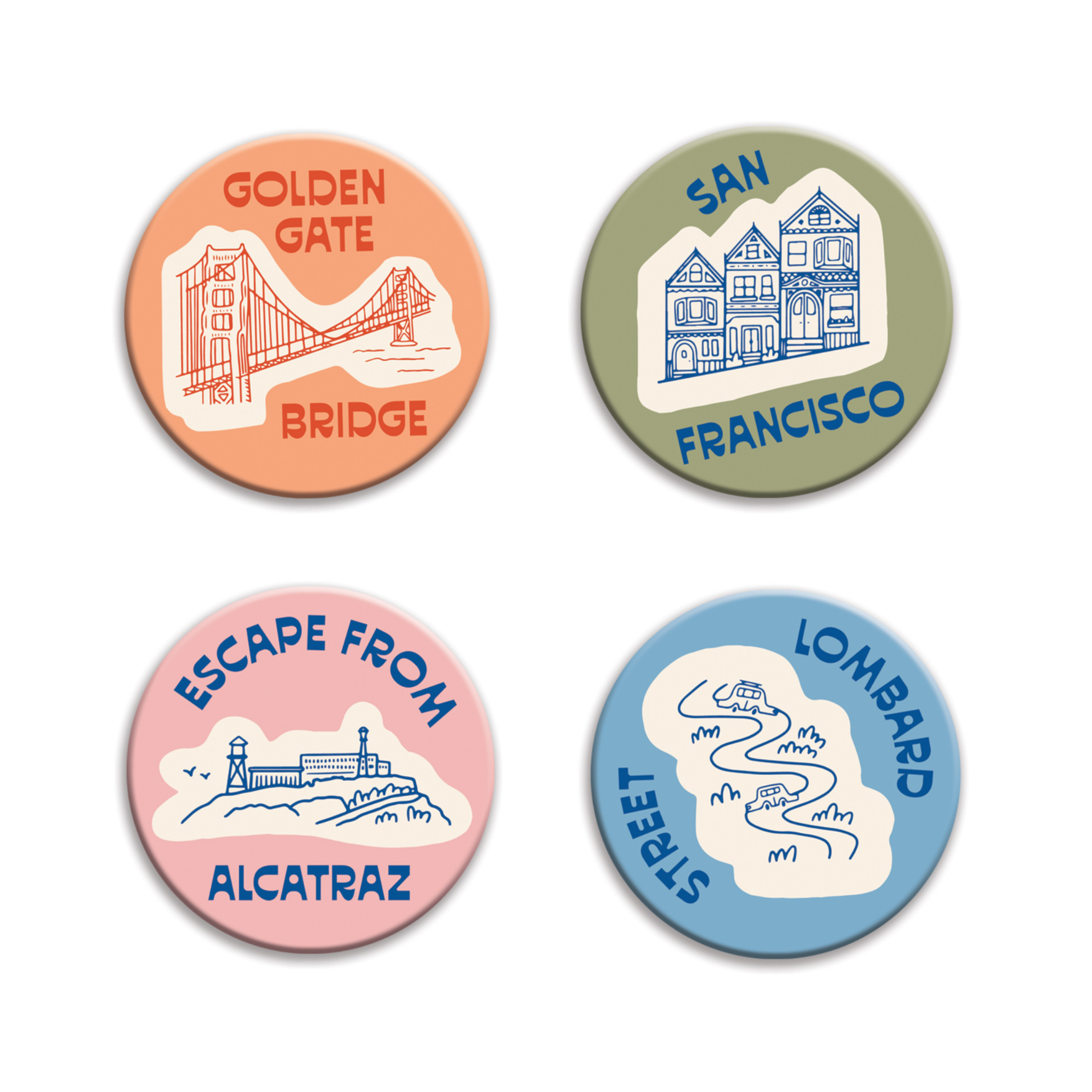 San Francisco Icons Magnet Set