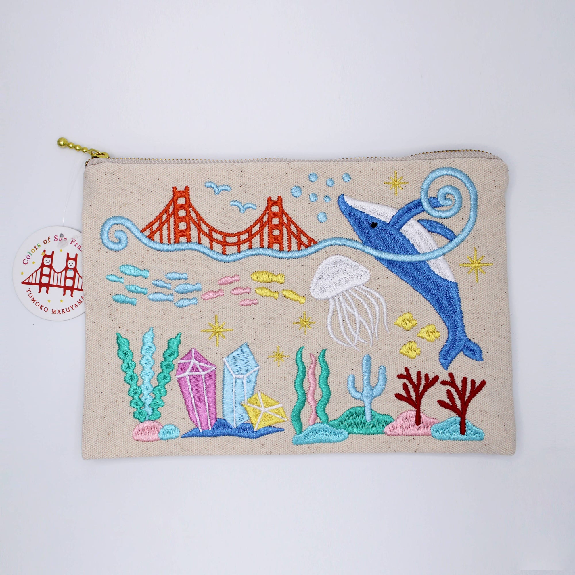 Sea Life Embroidered Pouch