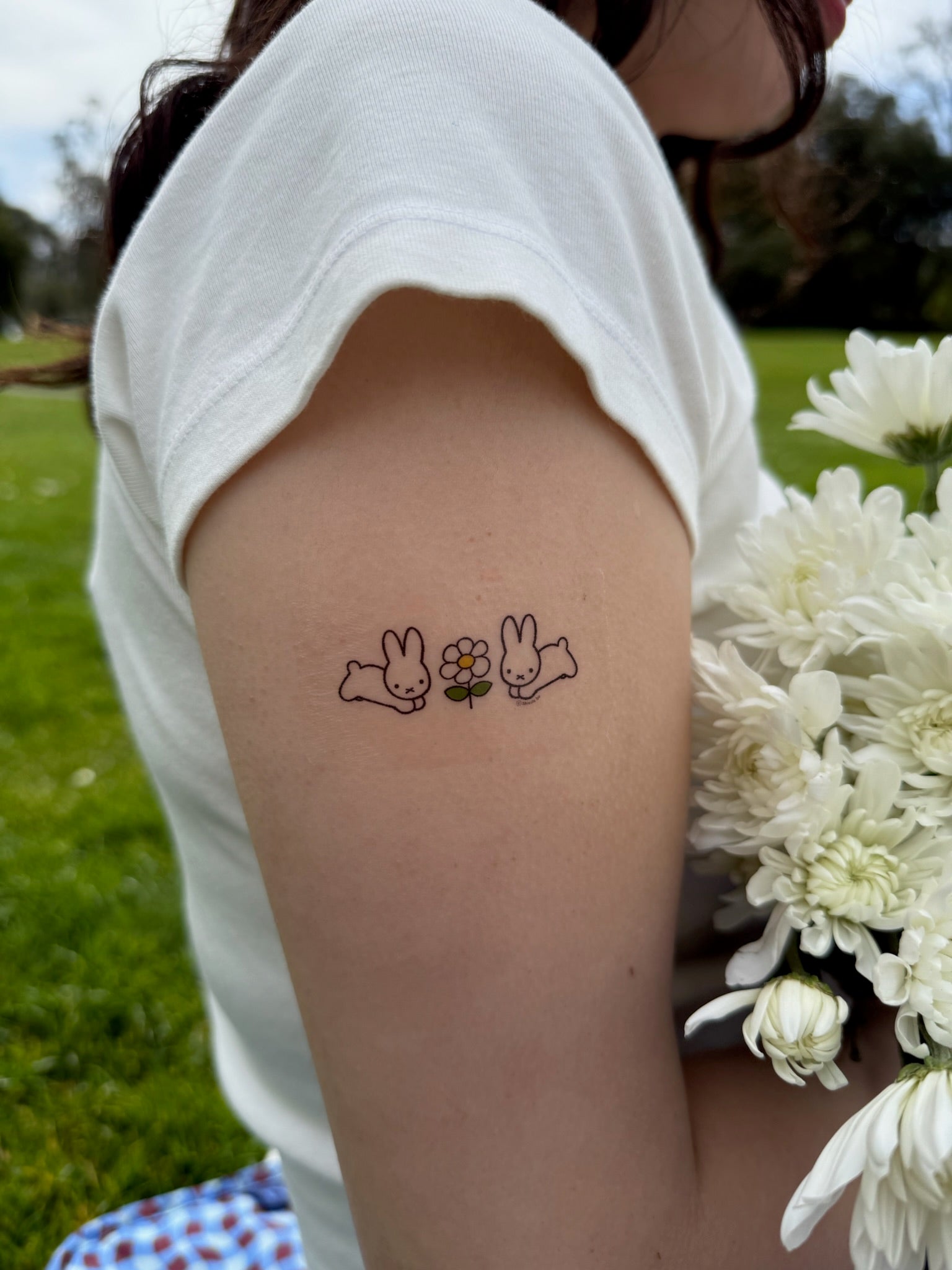 Dick Bruna Rabbit Daisies Temporary Tattoo