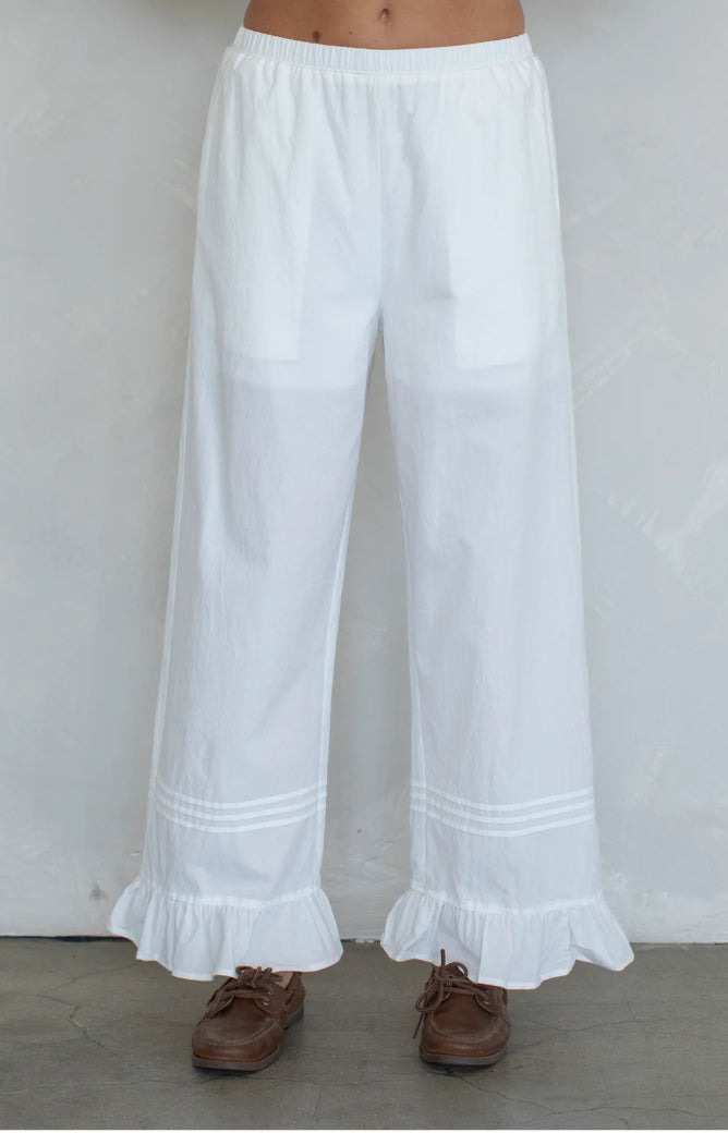 Ruffled Pants, White