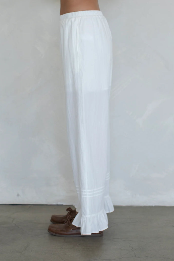 Ruffled Pants, White