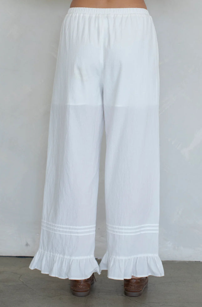 Ruffled Pants, White
