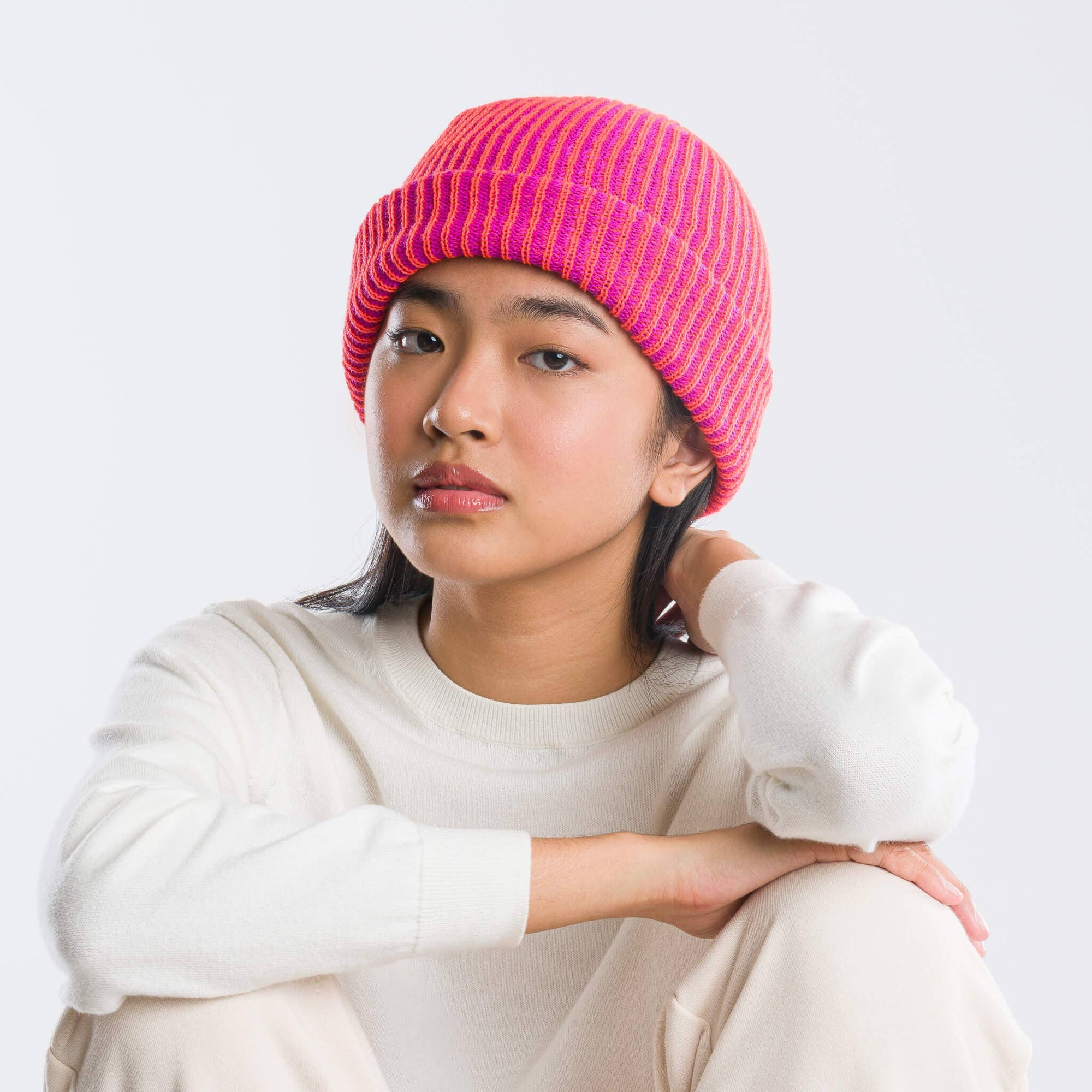 Simple Rib Knit Beanie, Kelly Stone Blue