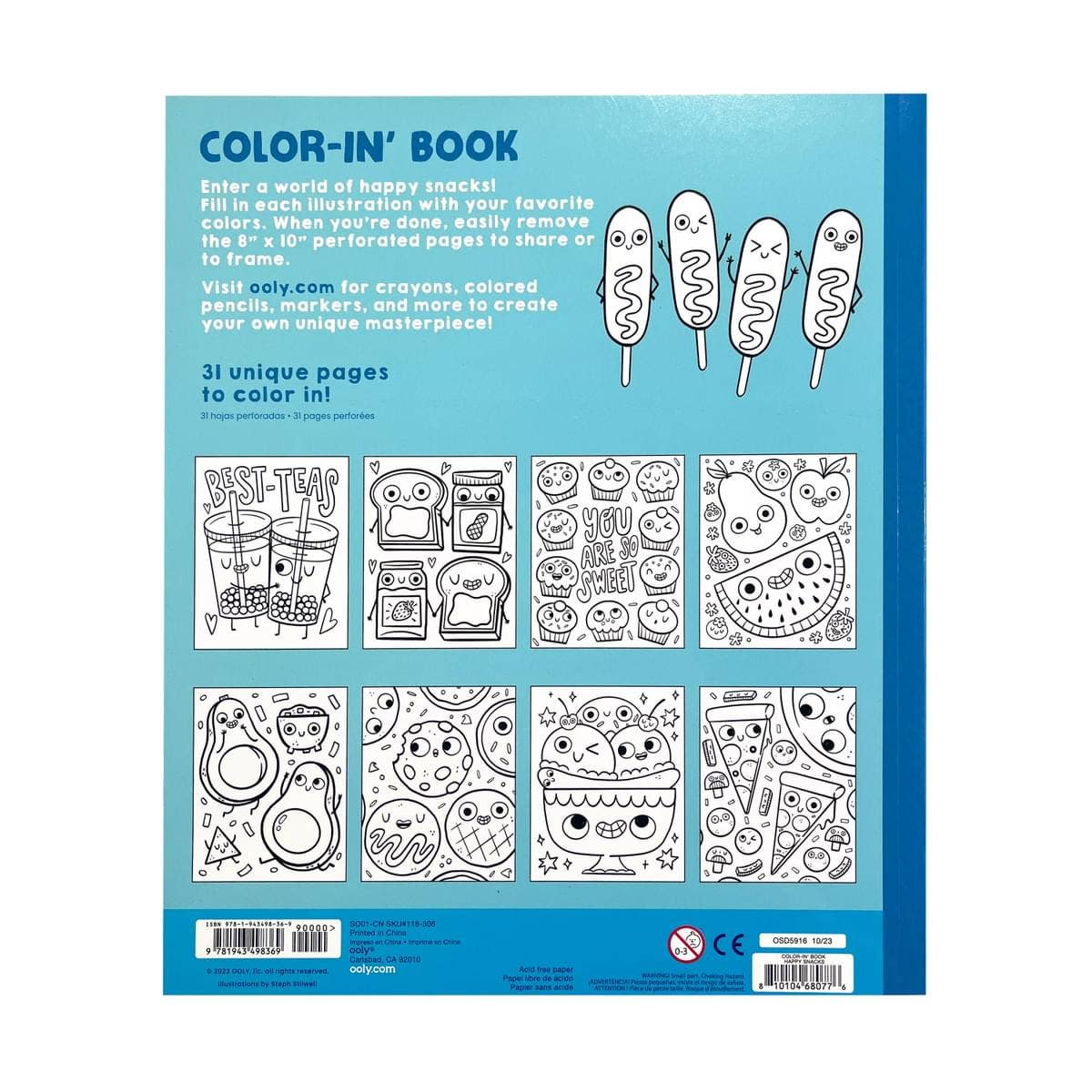 Color-in' Book, Happy Snacks Coloring Book