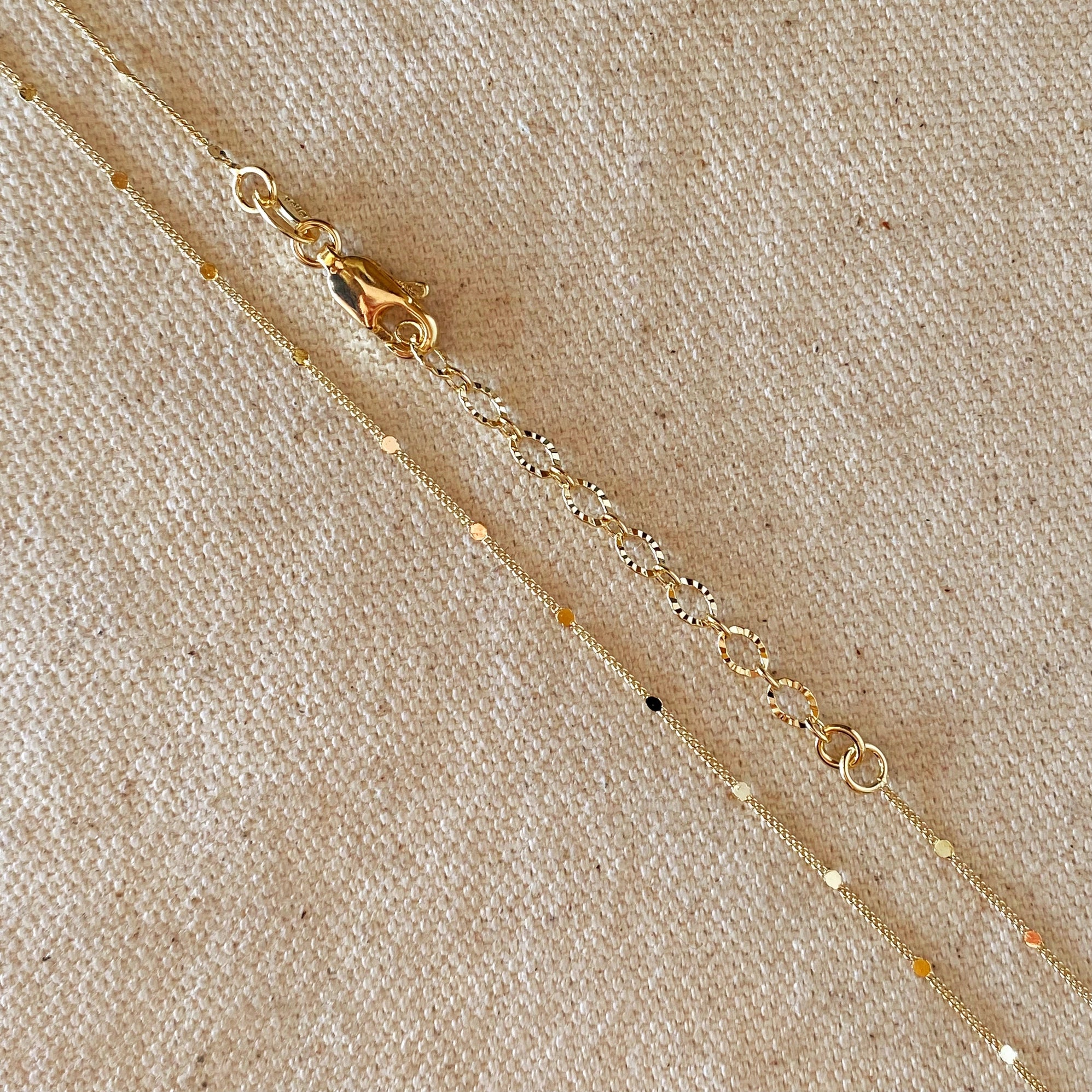 Pressed Chain Necklace, 18k Gold Filled