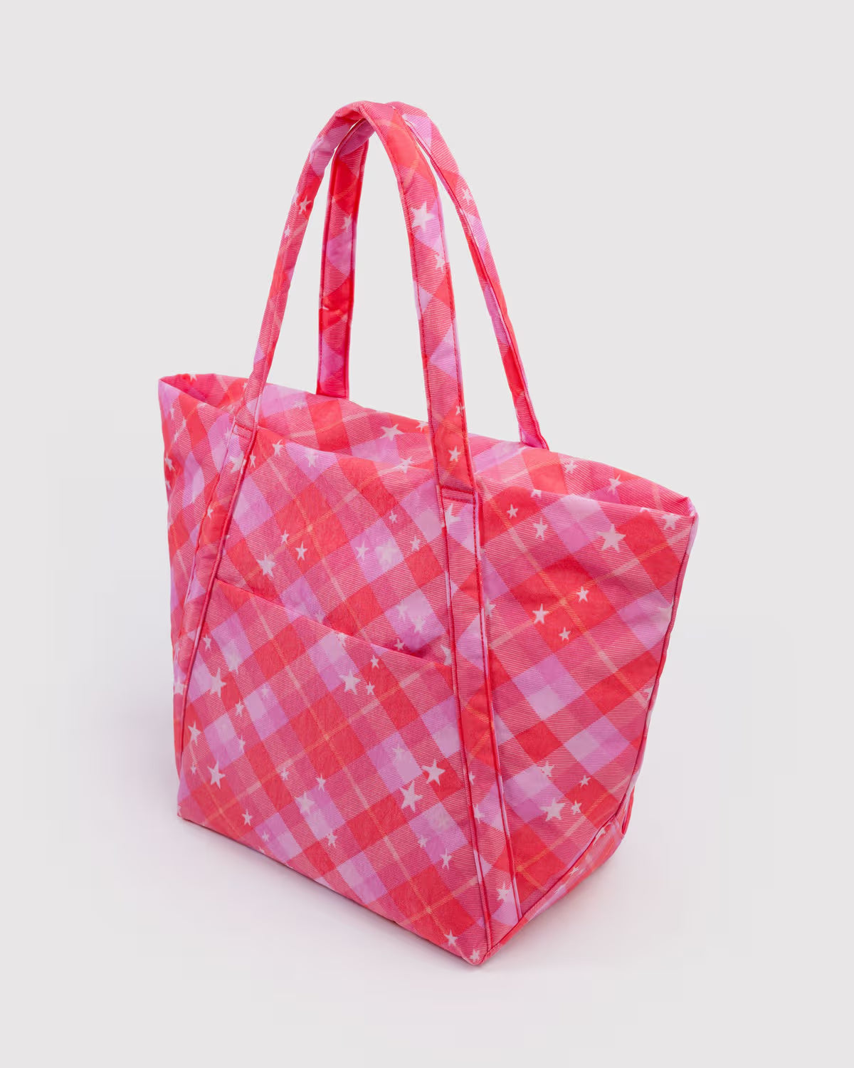 Cloud Bag, Pink Star Plaid