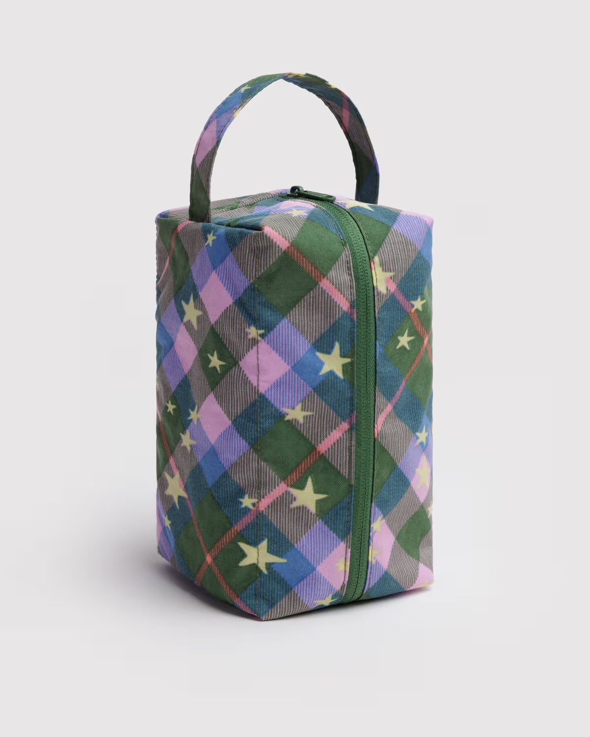 Dopp Kit, Green Star Plaid