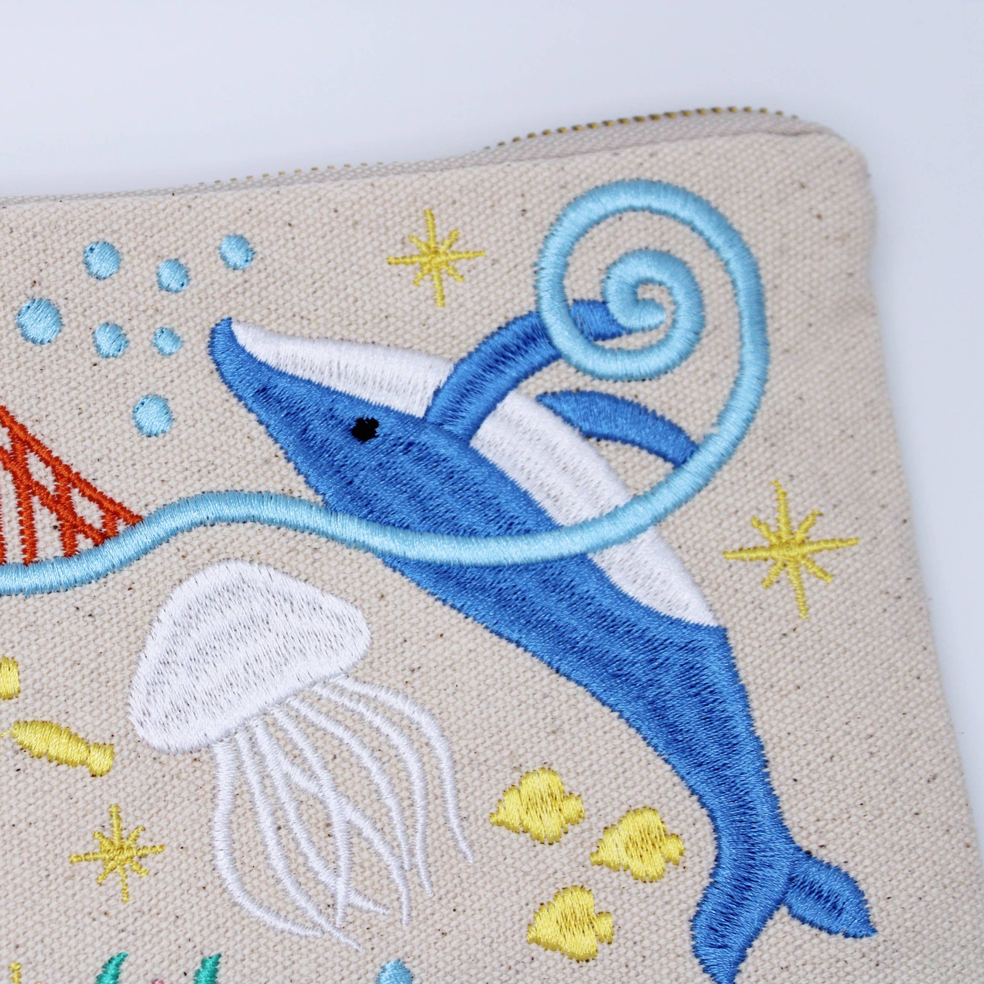 Sea Life Embroidered Pouch
