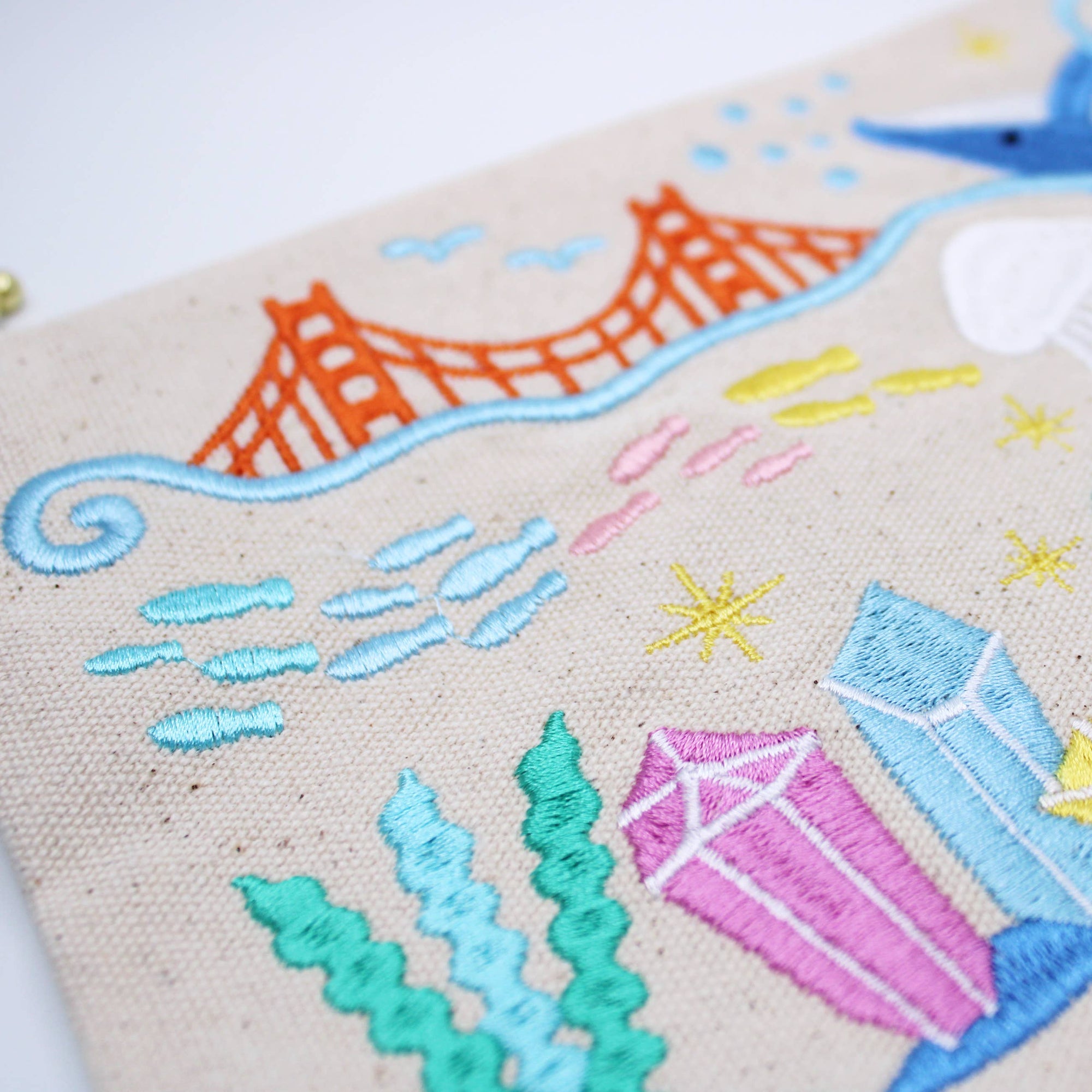 Sea Life Embroidered Pouch