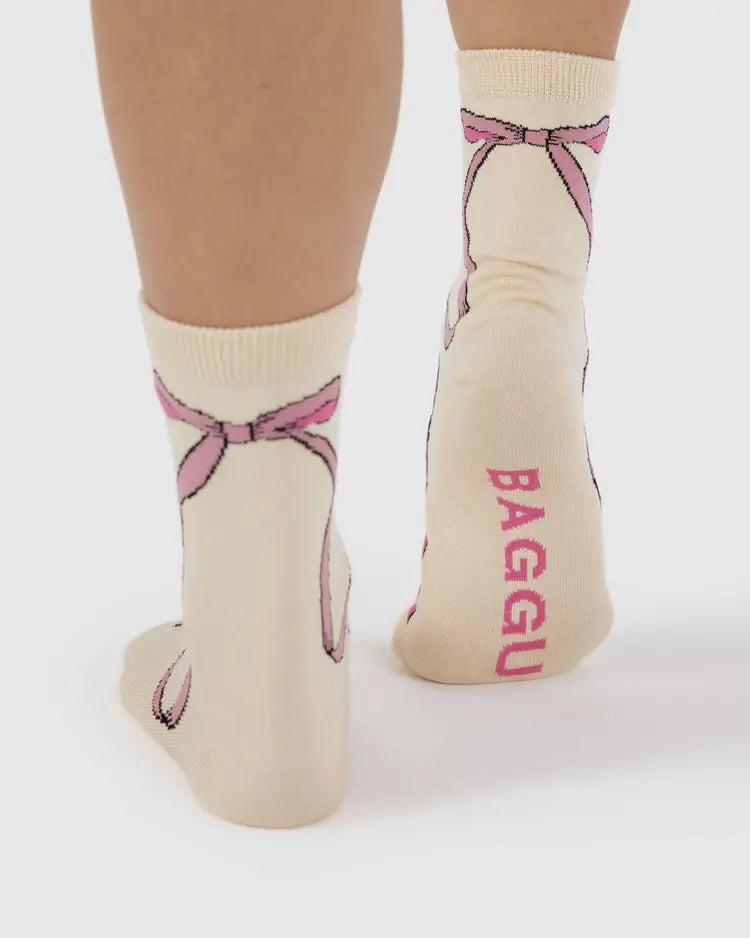Crew Sock, Pink Bow