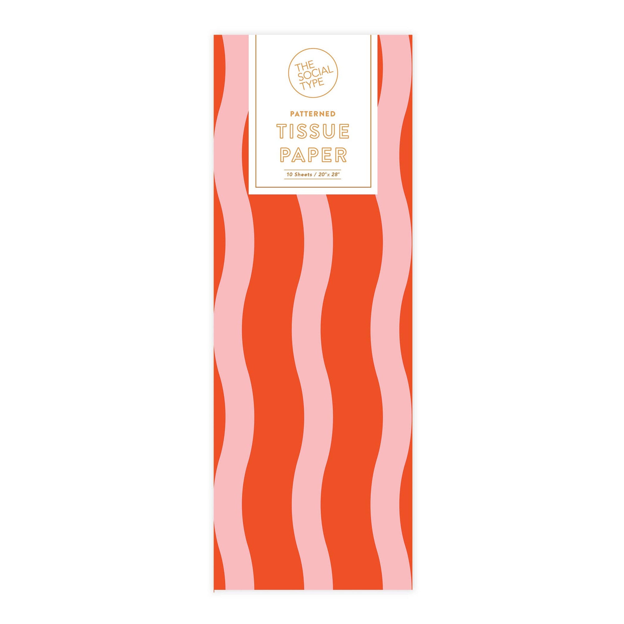 Fussy Stripe Tissue Paper, Tangy Red/Pink