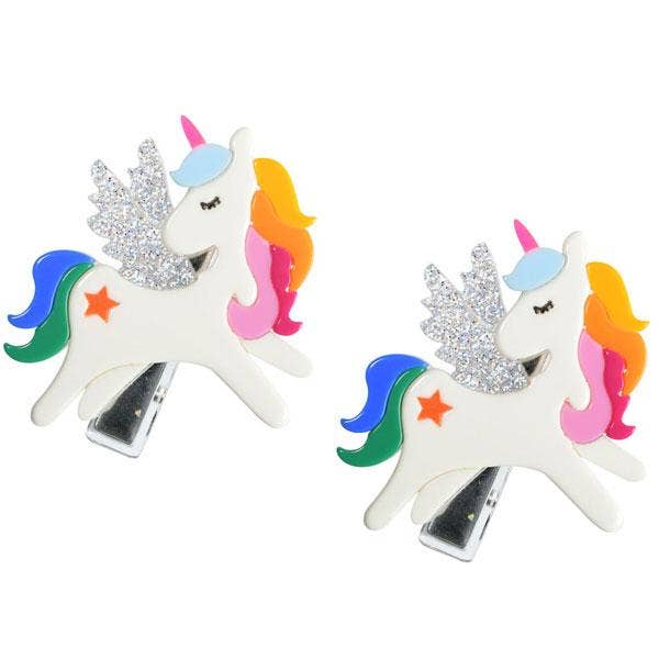 Lilies & Roses NY: Unicorn Alligator Clips by Lilies & Roses NY