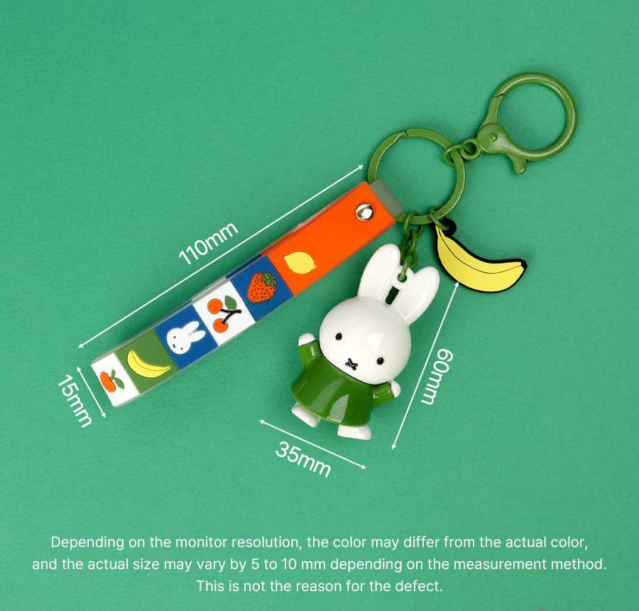 Miffy Figure Keyring & Charm – Pastel & Fruits