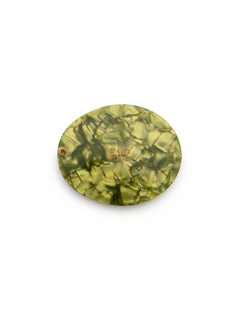 Folding Compact Mirror, Martini Olive