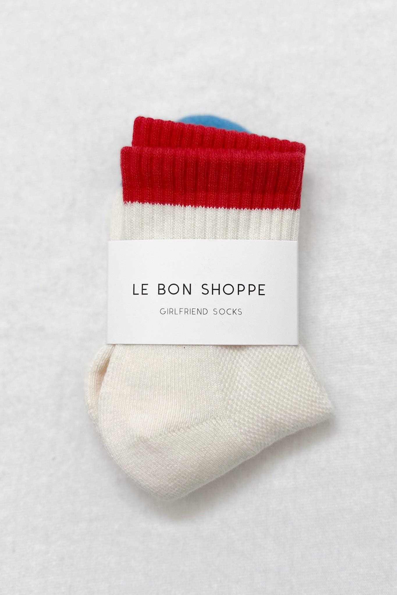Color Block Girlfriend Socks, Blue Red