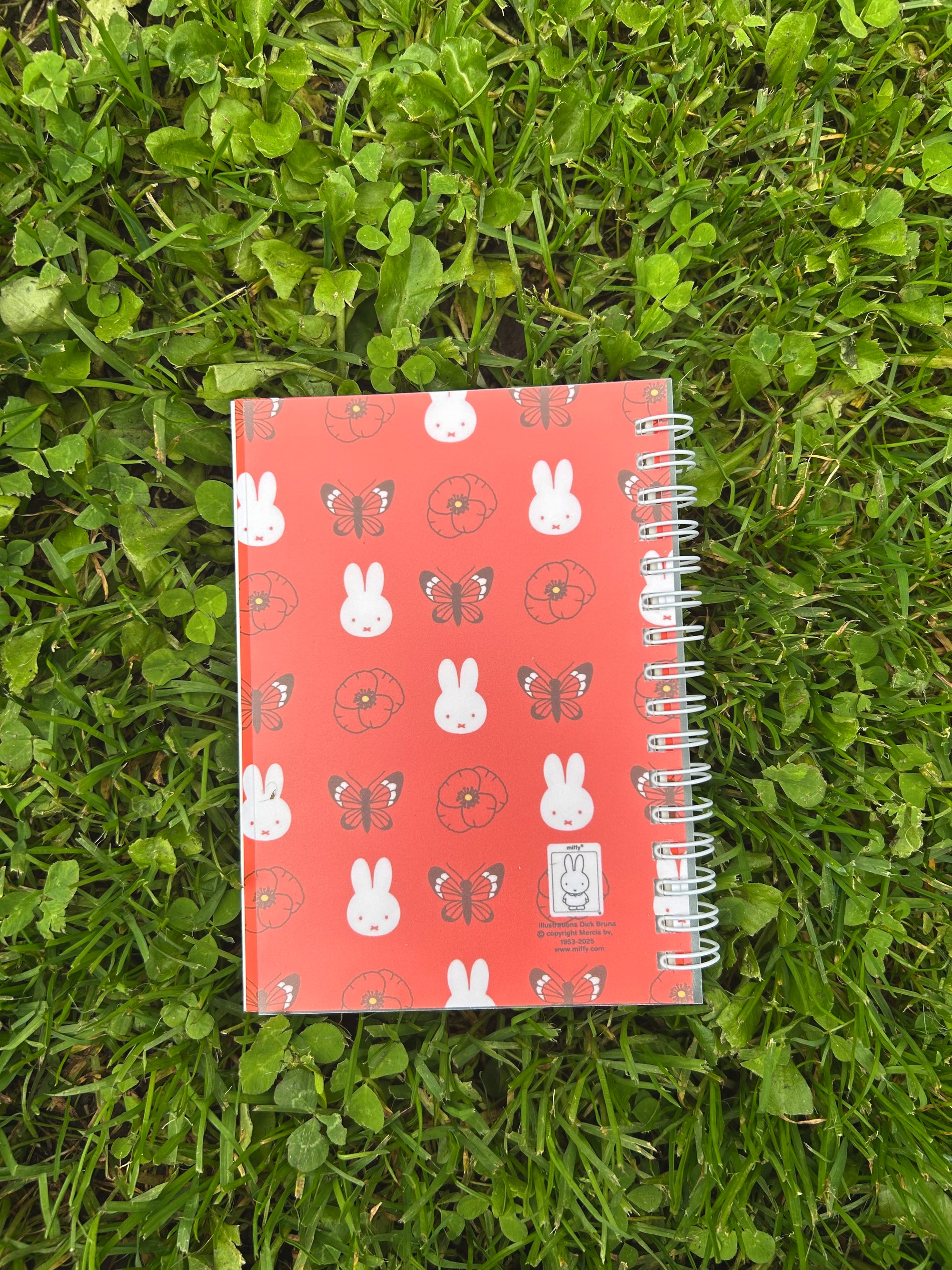 Miffy Poppy Butterfly Pattern Pocket Notebook, Red