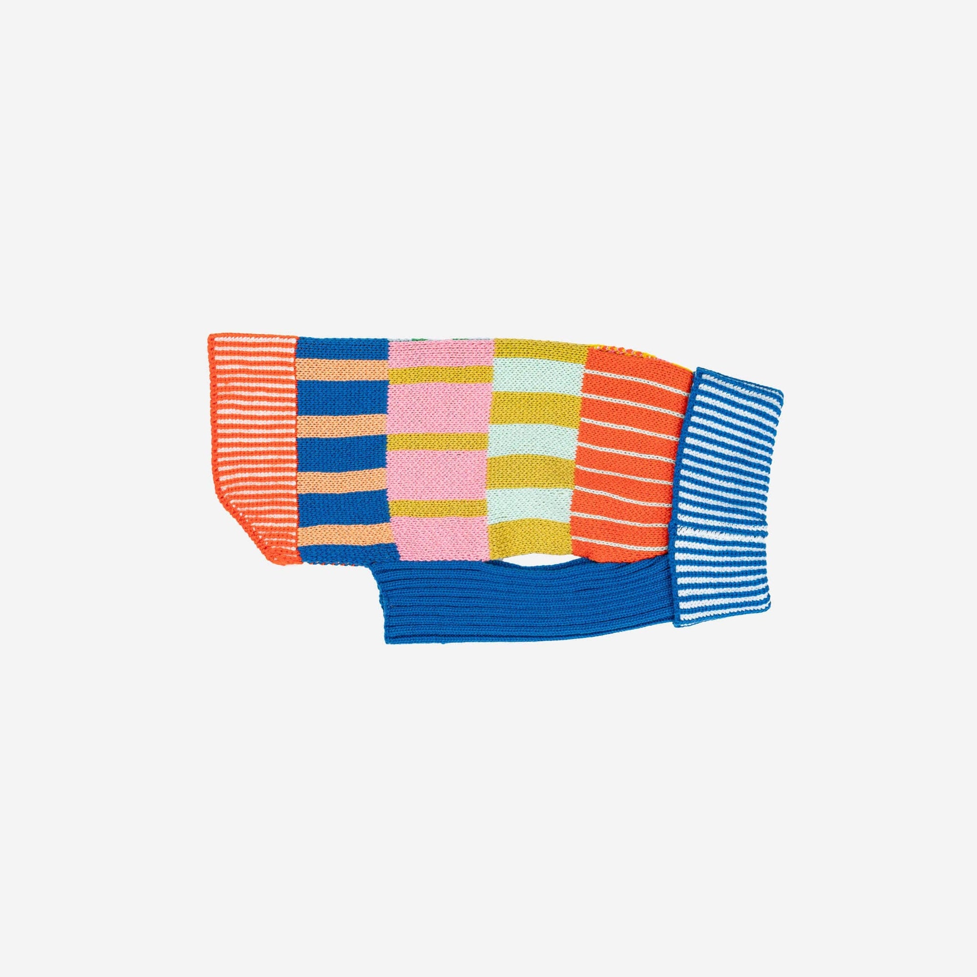 Patchwork Stripe Dog Sweater, Rainbow / L