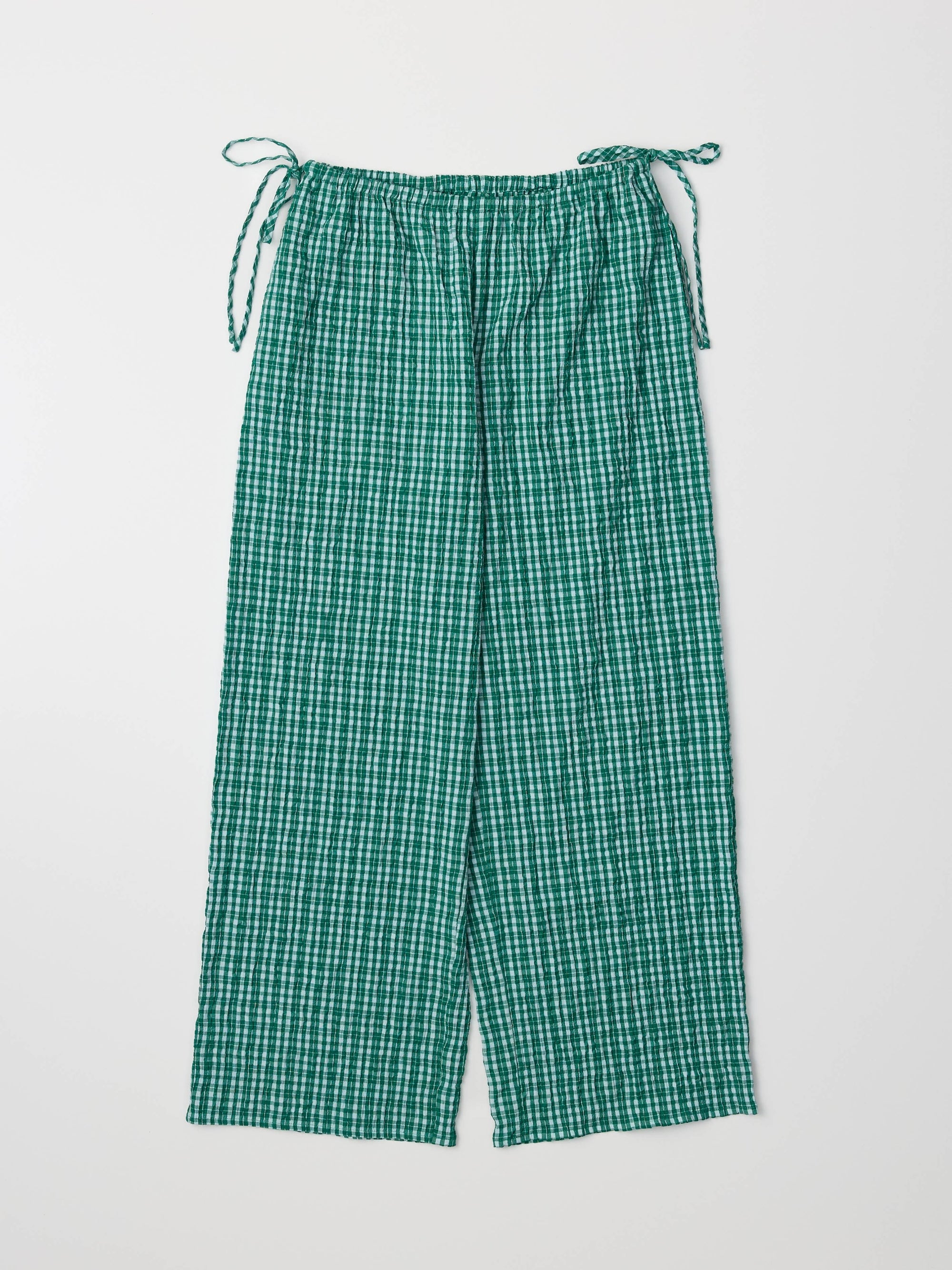 Plaid Wide Leg Pants, Green