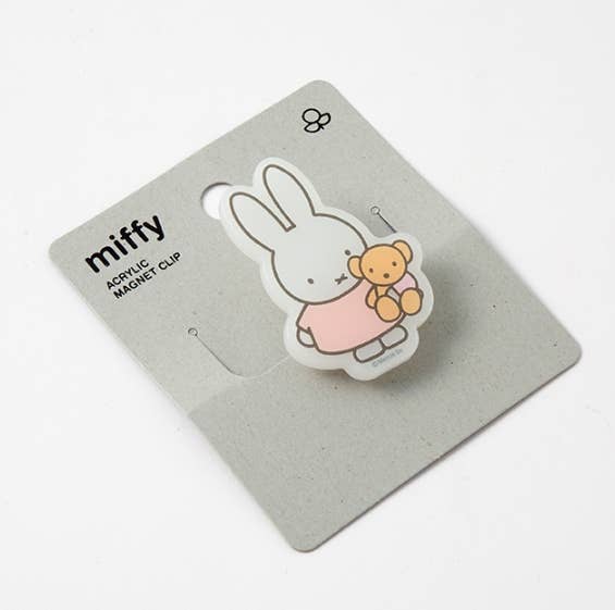 Miffy Deco Acrylic Magnet Clip, Miffy with Bear