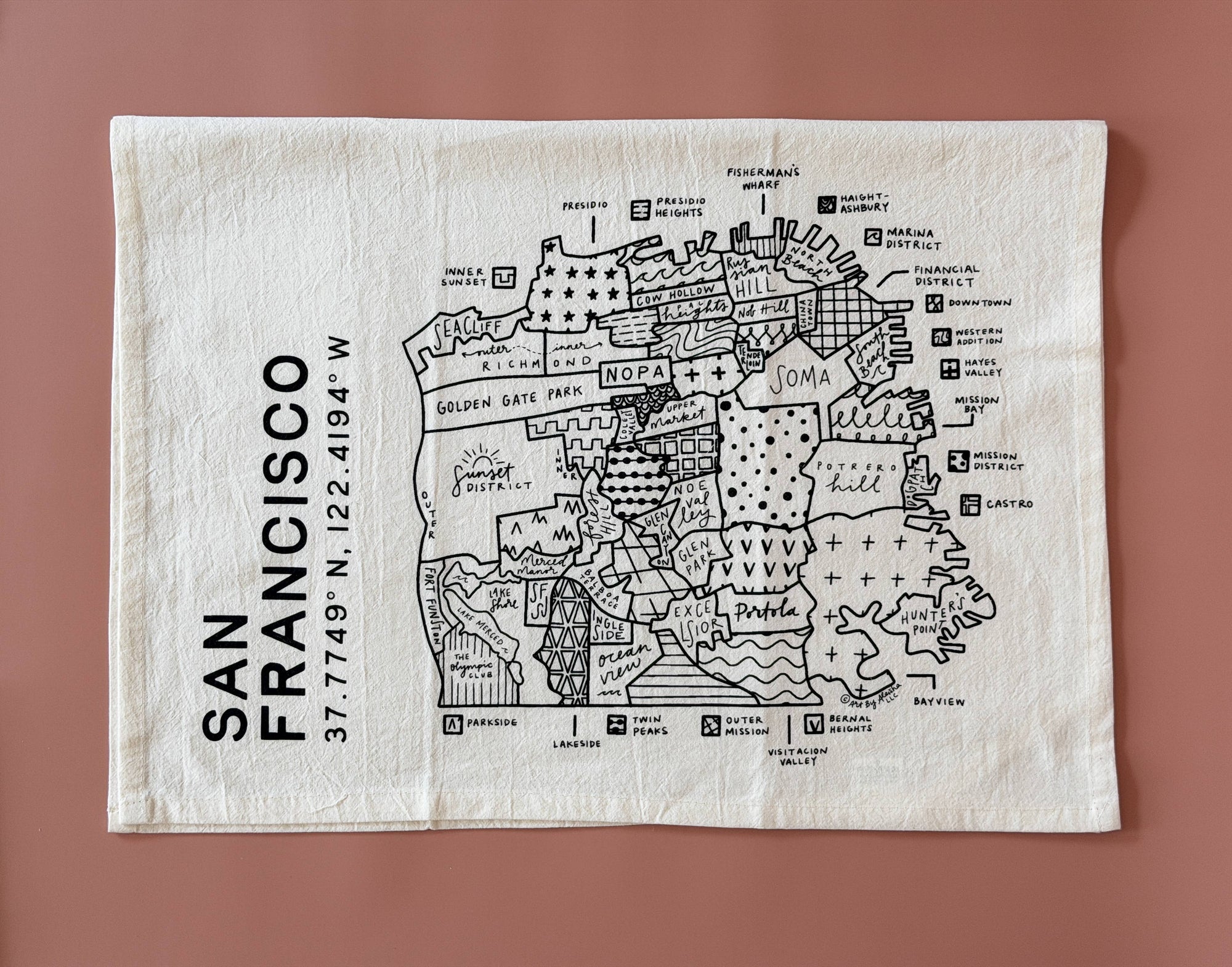 San Francisco Map Tea Towel