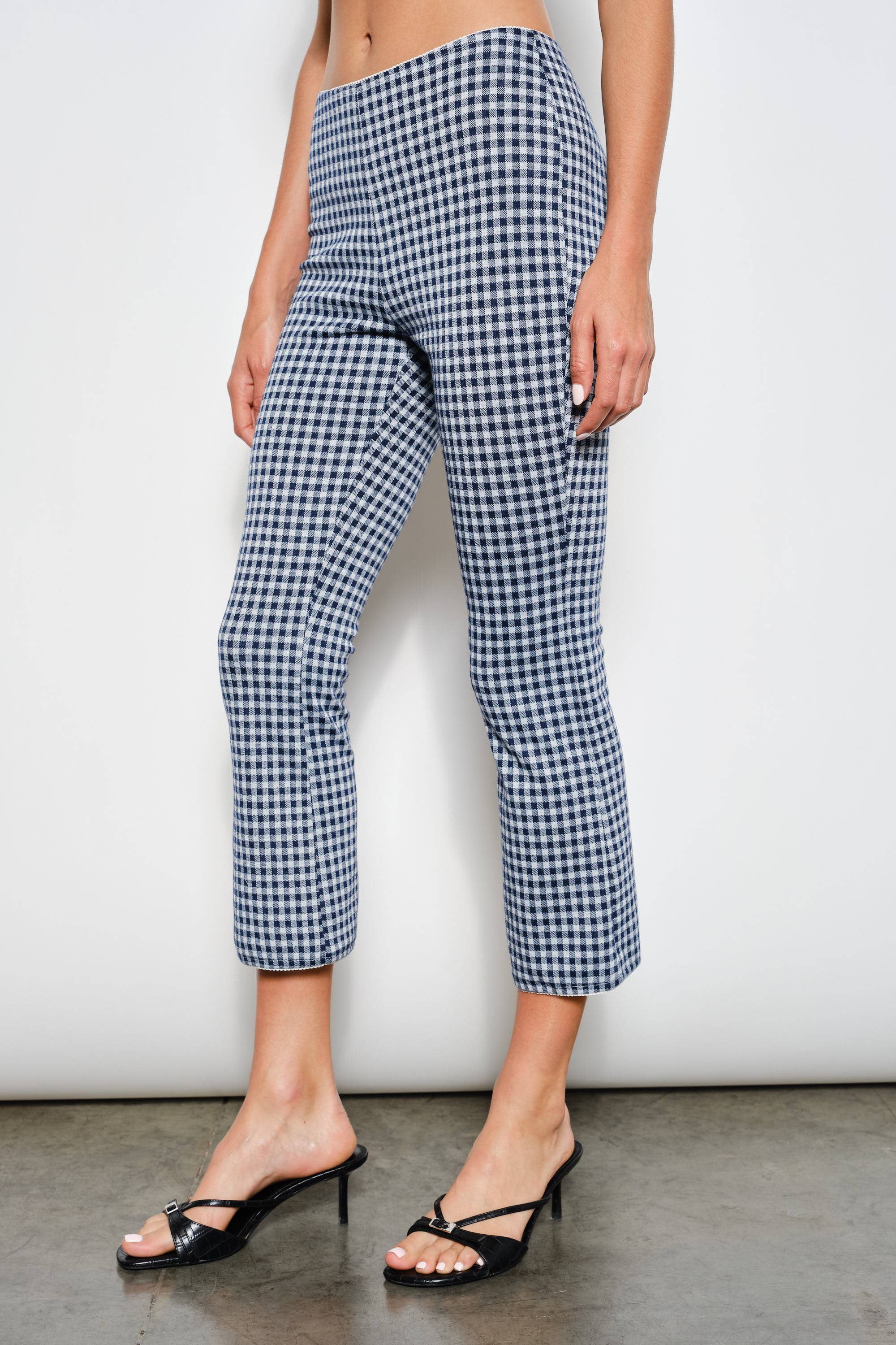 Capri Pants, Navy Gingham