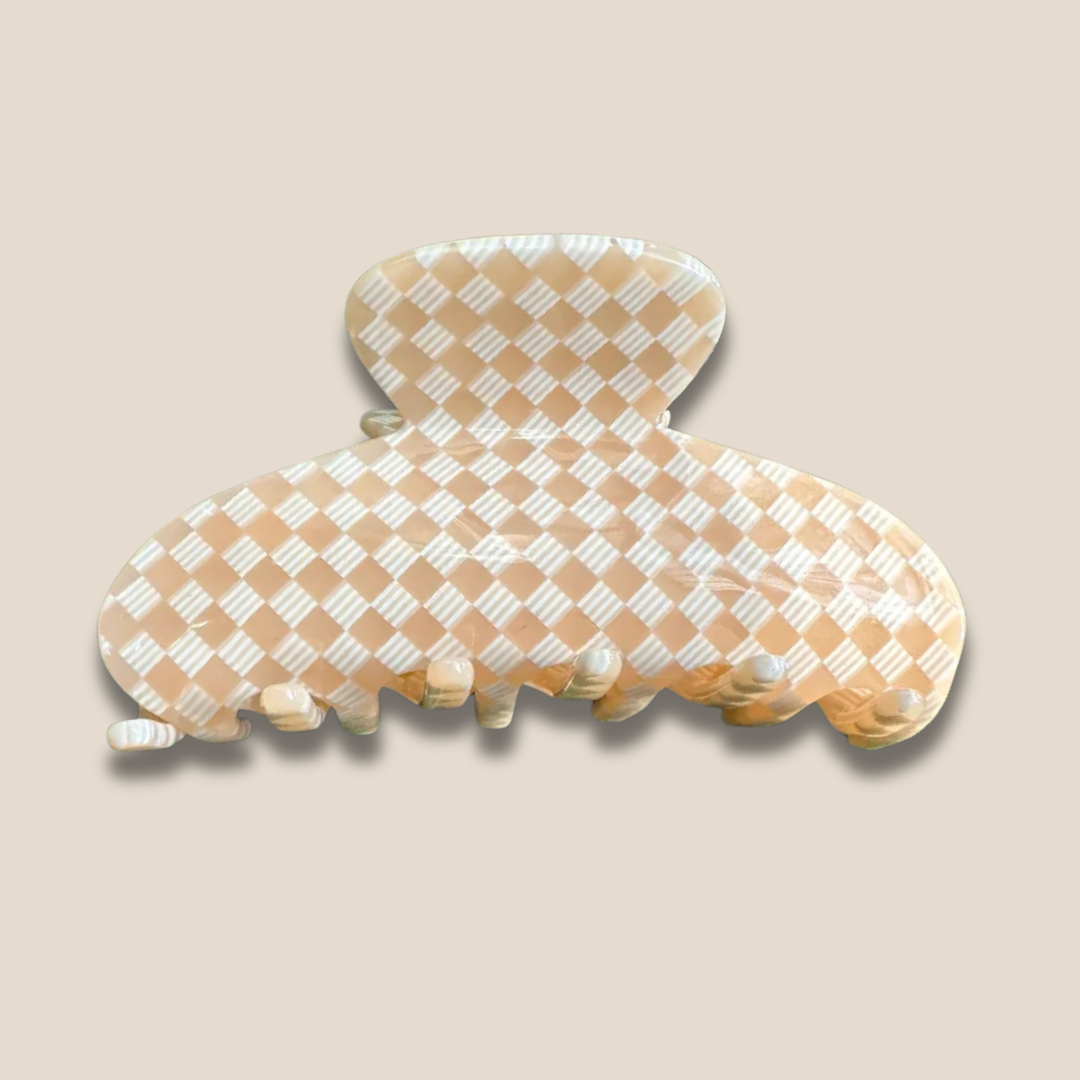 Pink Checker Hair Claw