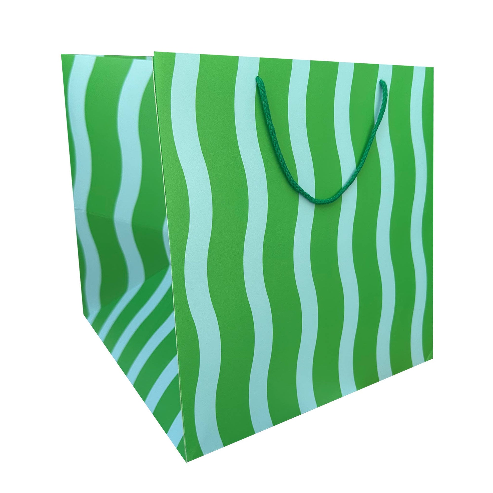 Green/Aqua Fussy Stripe Large Gift Bag