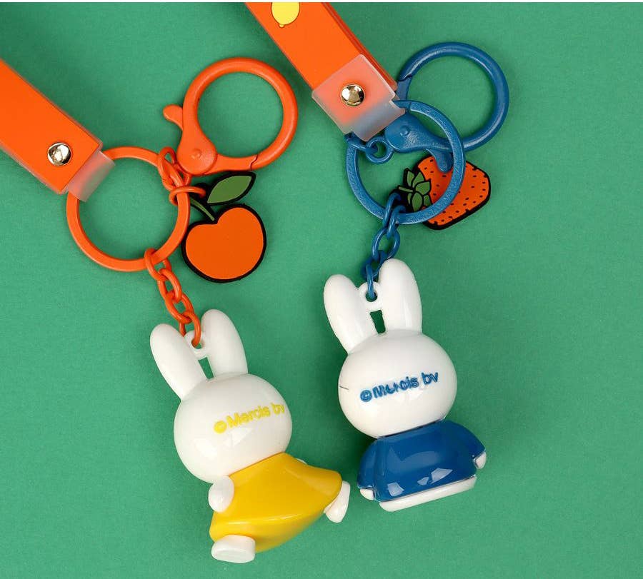 Miffy Figure Keyring & Charm – Pastel & Fruits