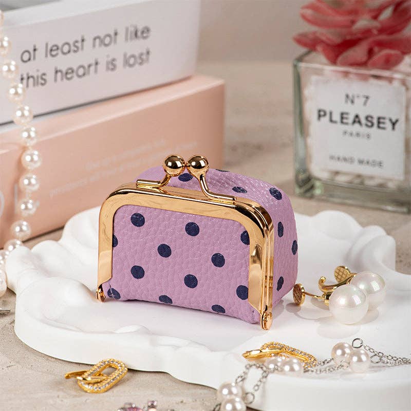 Mini Jewelry Case, Purple Polka Dot