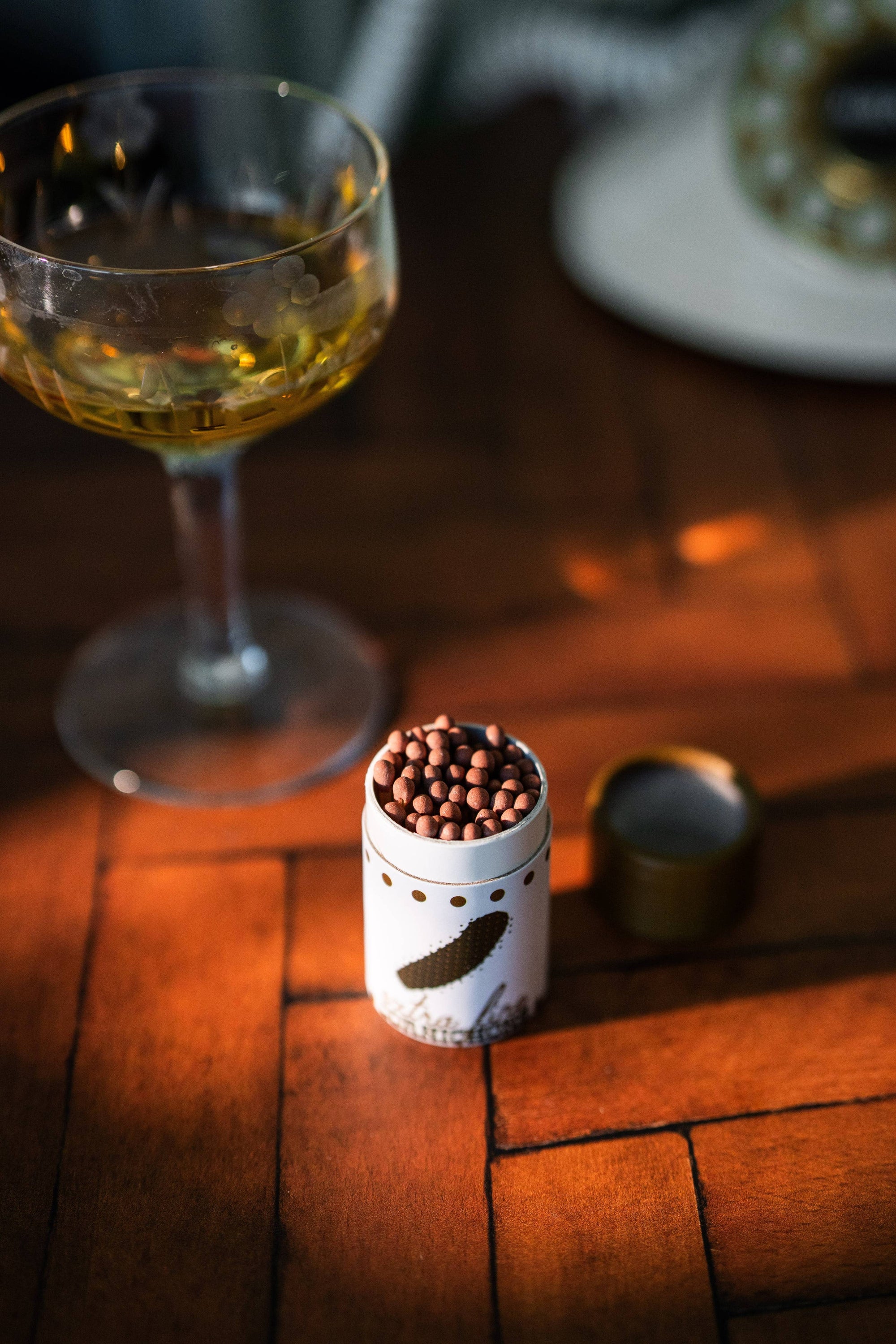 Cocktail Garnish Match Jar, Cornichons