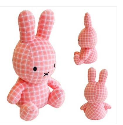 Miffy Classic Check Plush Doll, 30cm, Pink