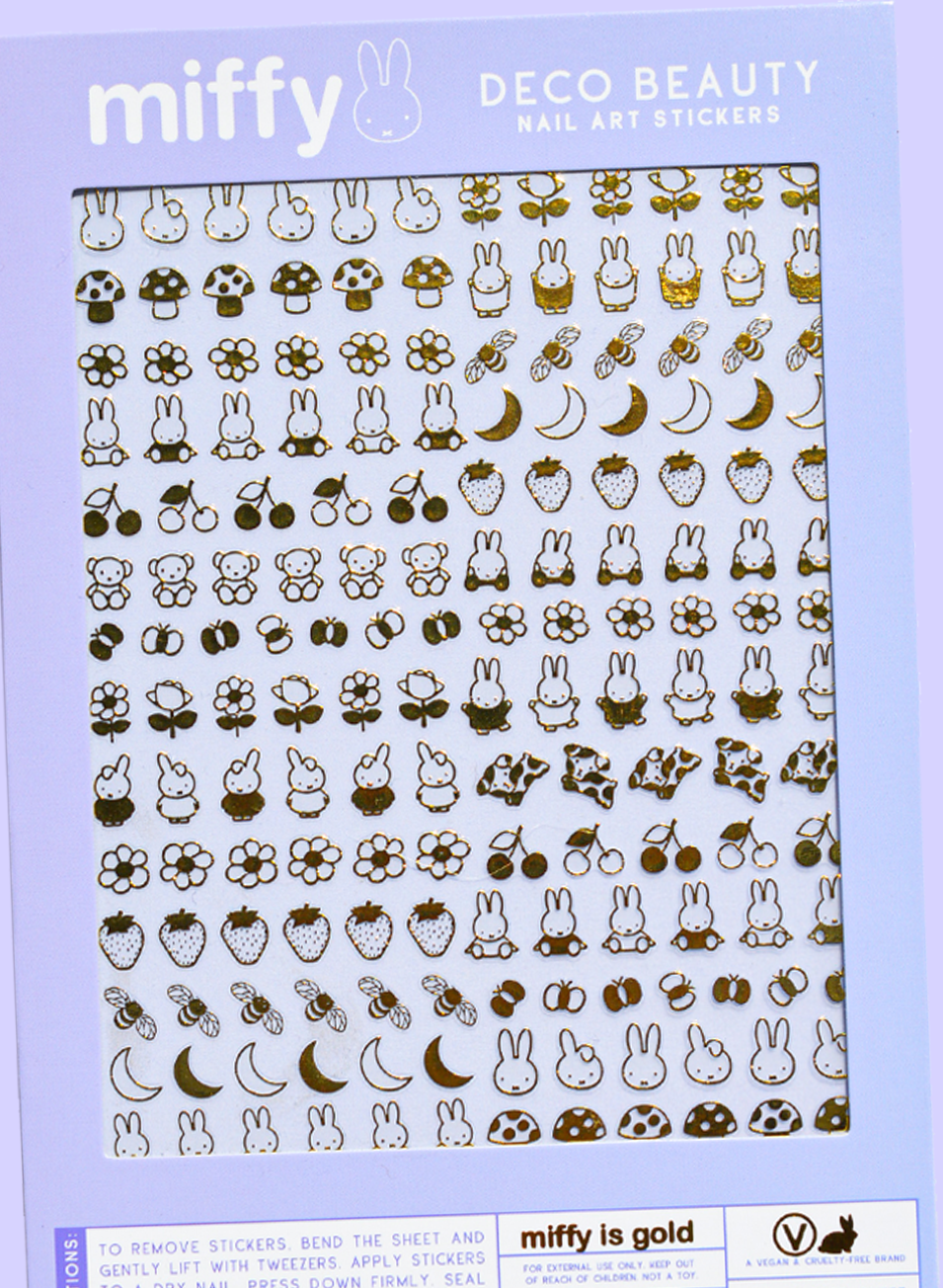 Nail Art Sticker, Miffy is Gold