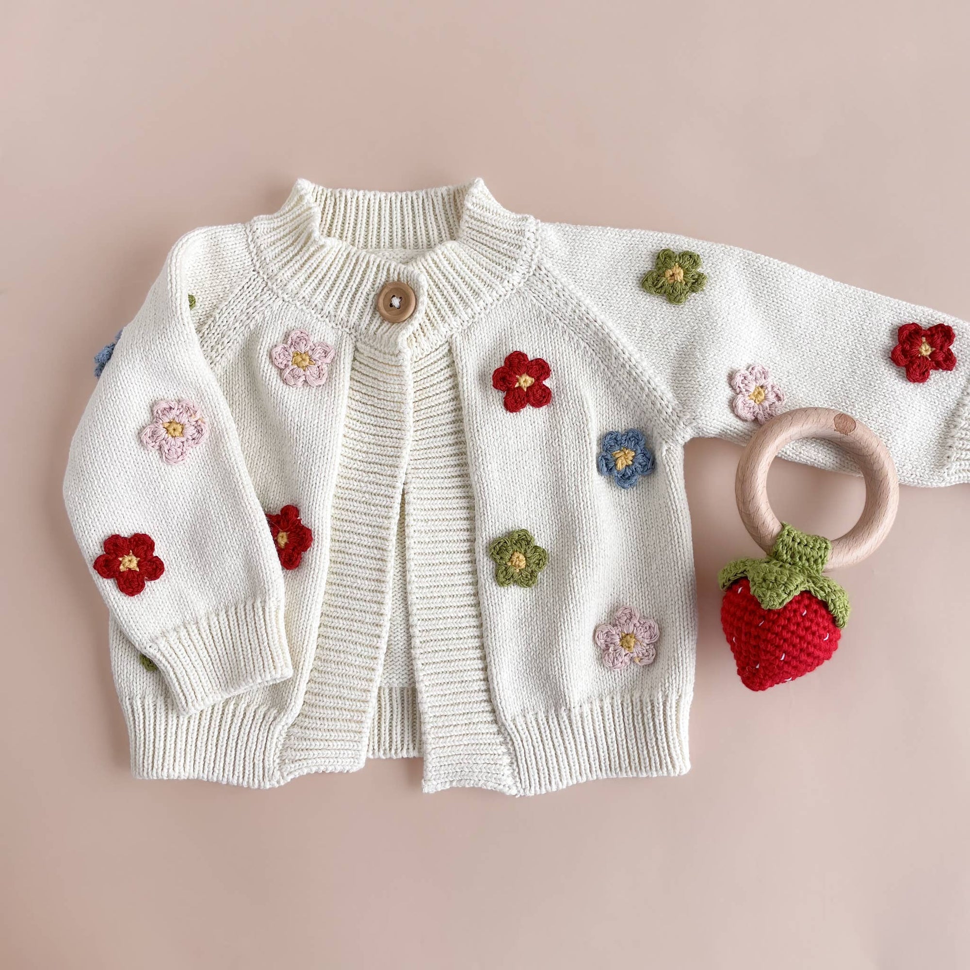 Kids Colorful Flower Cardigan