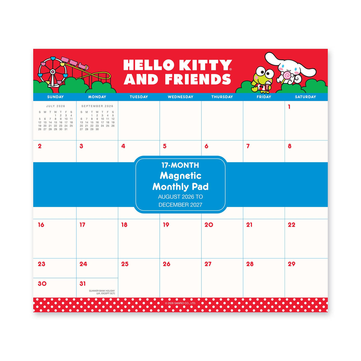 2027 Hello Kitty® and Friends Retro Magnetic Monthly Pad