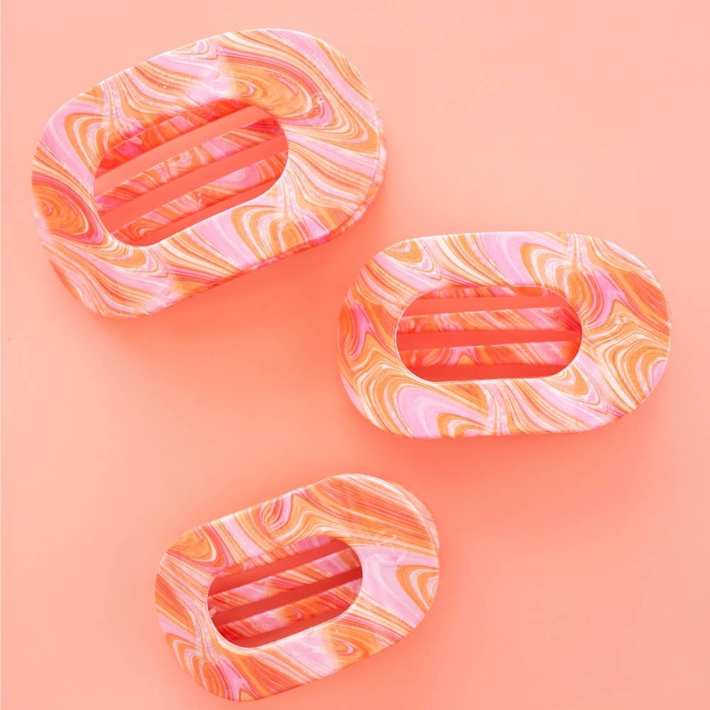 Just Keep Swimming, Medium, Flat Round Hair Clip
