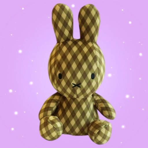 Miffy Classic Check Plush Doll, 30cm, Brown