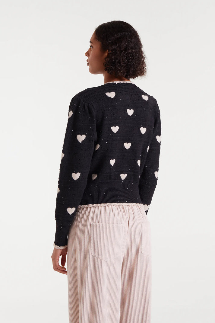 Black & White Heart Cardigan
