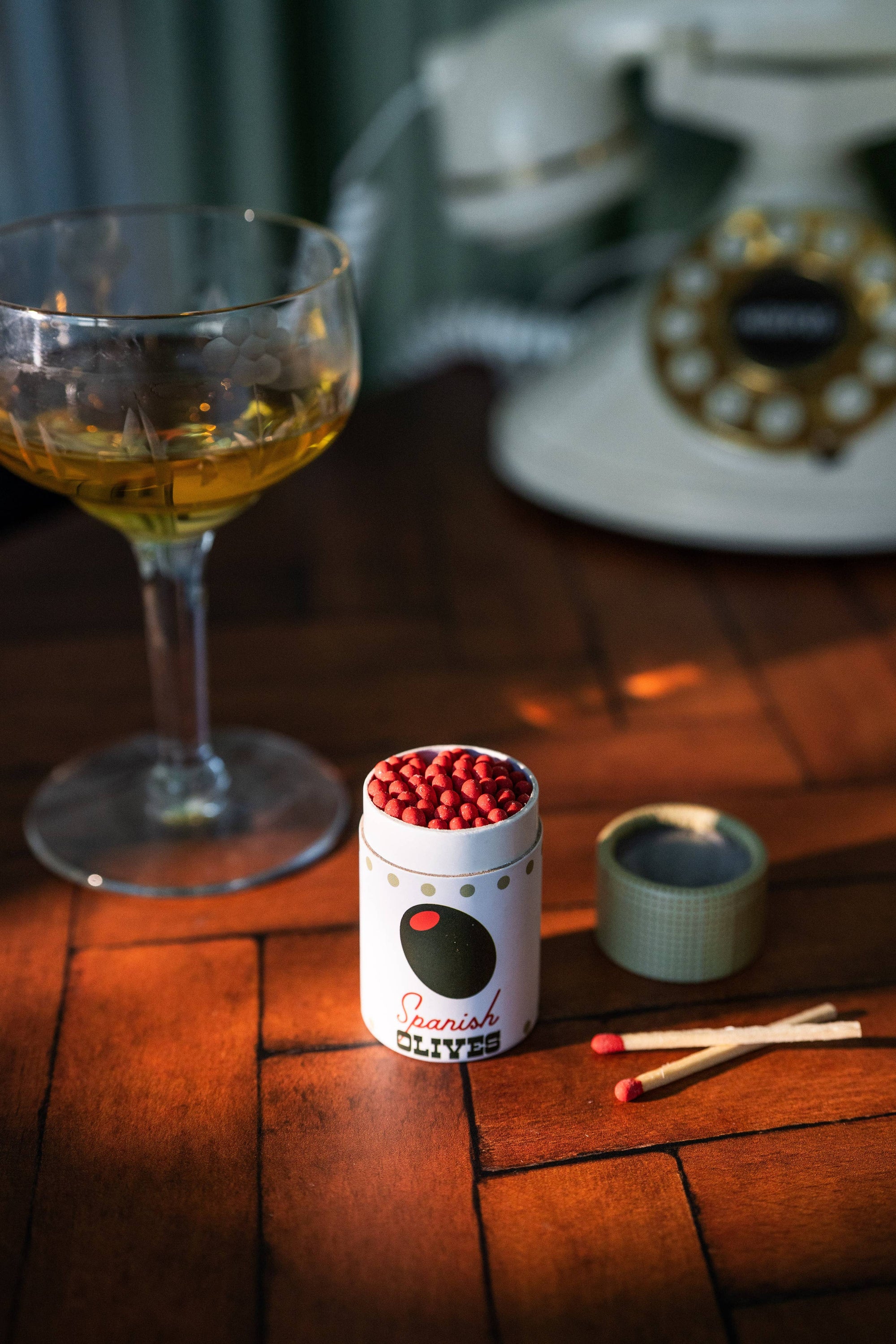 Cocktail Garnish Match Jar, Olives