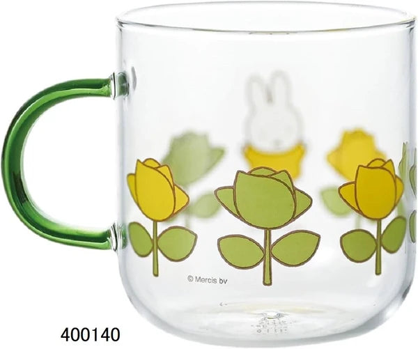 Miffy Heat Resistant Glass Mug, Green Rose