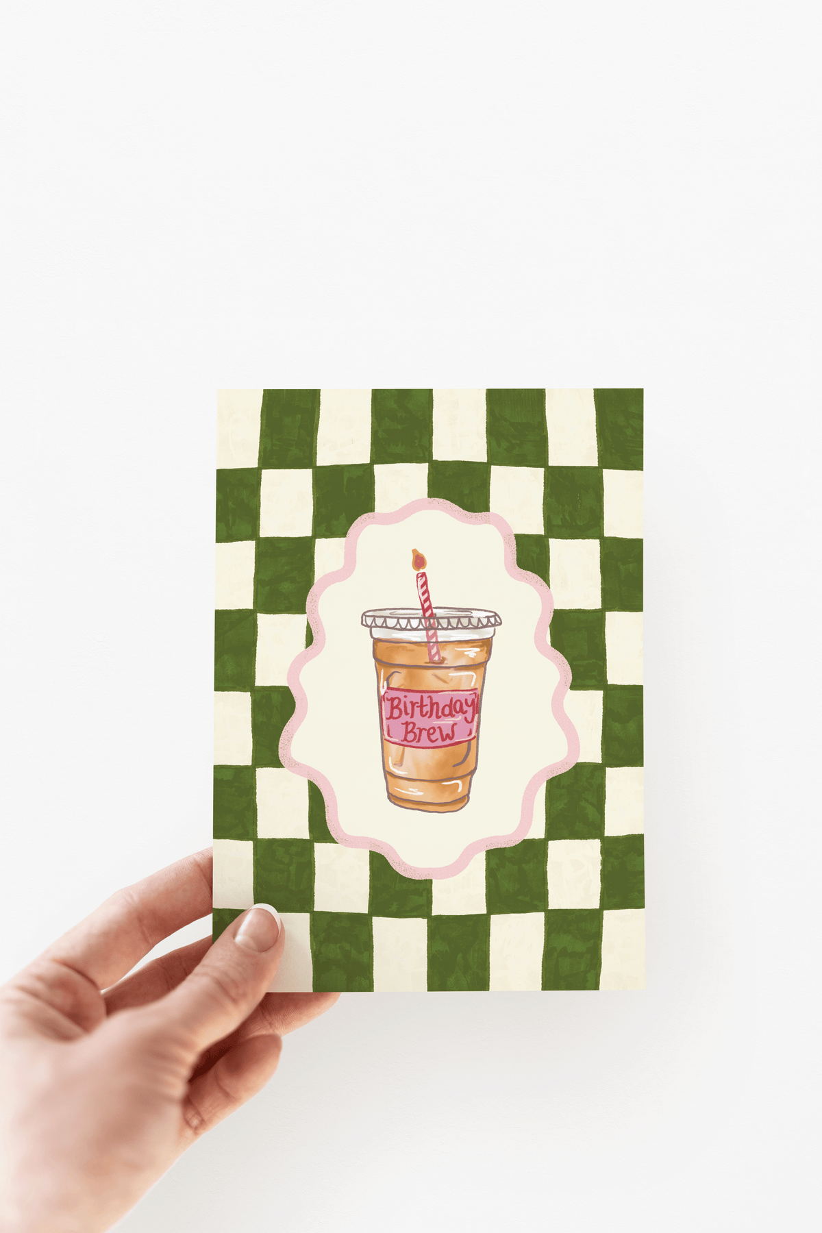 Birthday Brew Iced Coffee Coquette Caffeine Greeting Card